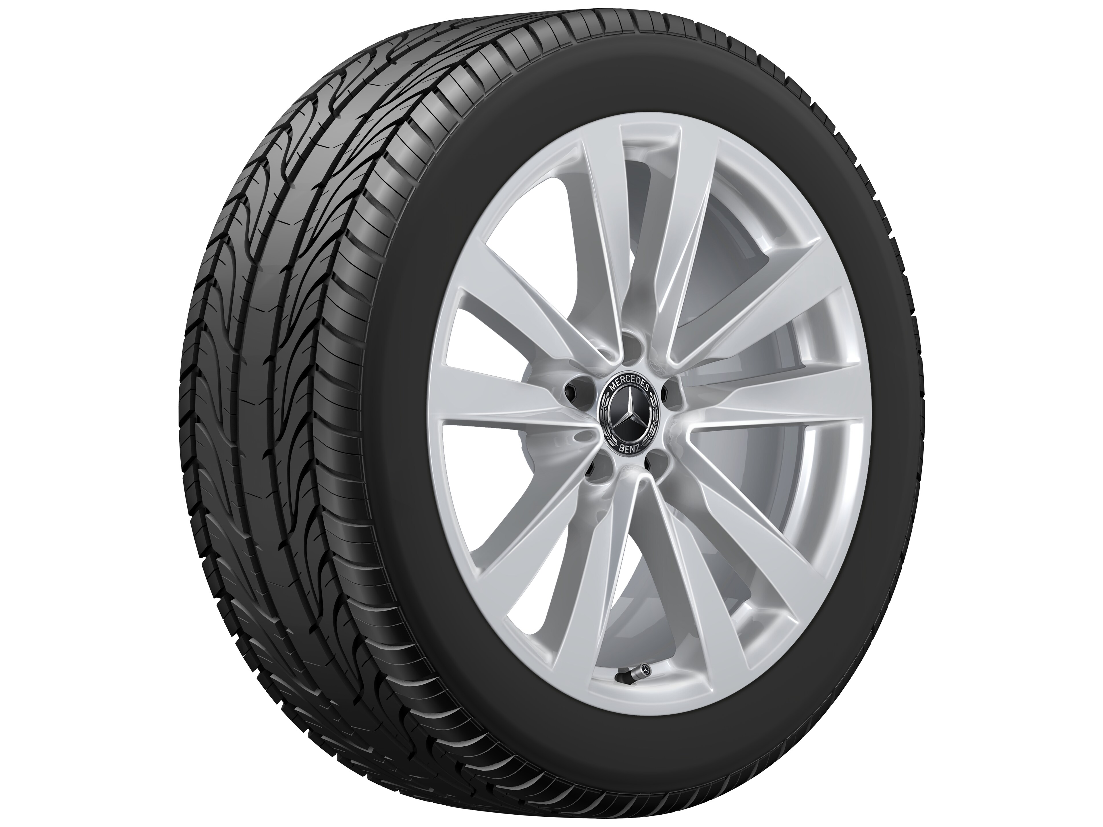 5-twin-spoke wheel, 48.3 cm (19-inch) - 10 J x 19 ET 48,1, vanadium silver, painted