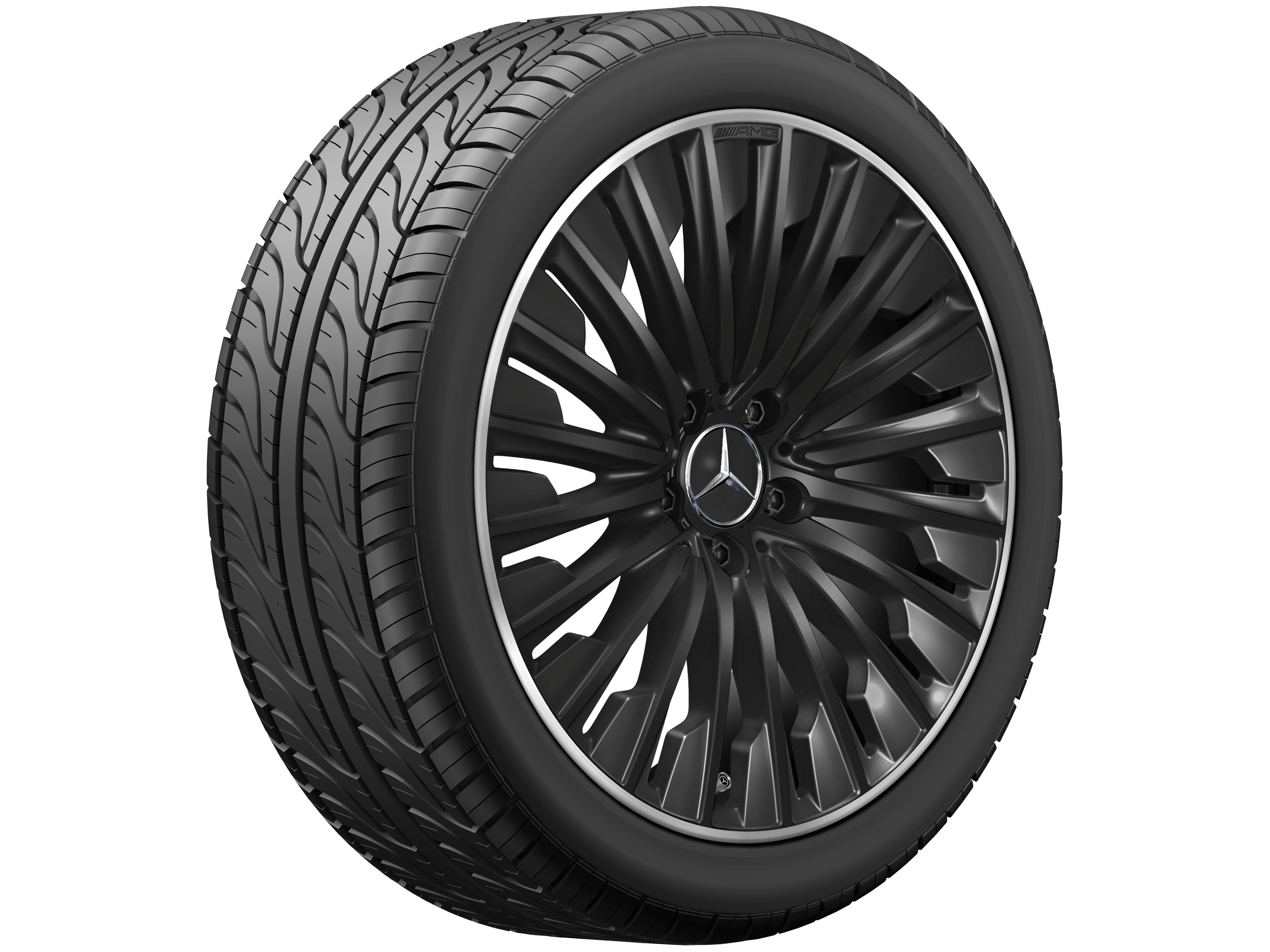 AMG multi-spoke wheel, 48.3 cm (19-inch) - 9 J x 19 ET 60,6, black, high-sheen rim flange