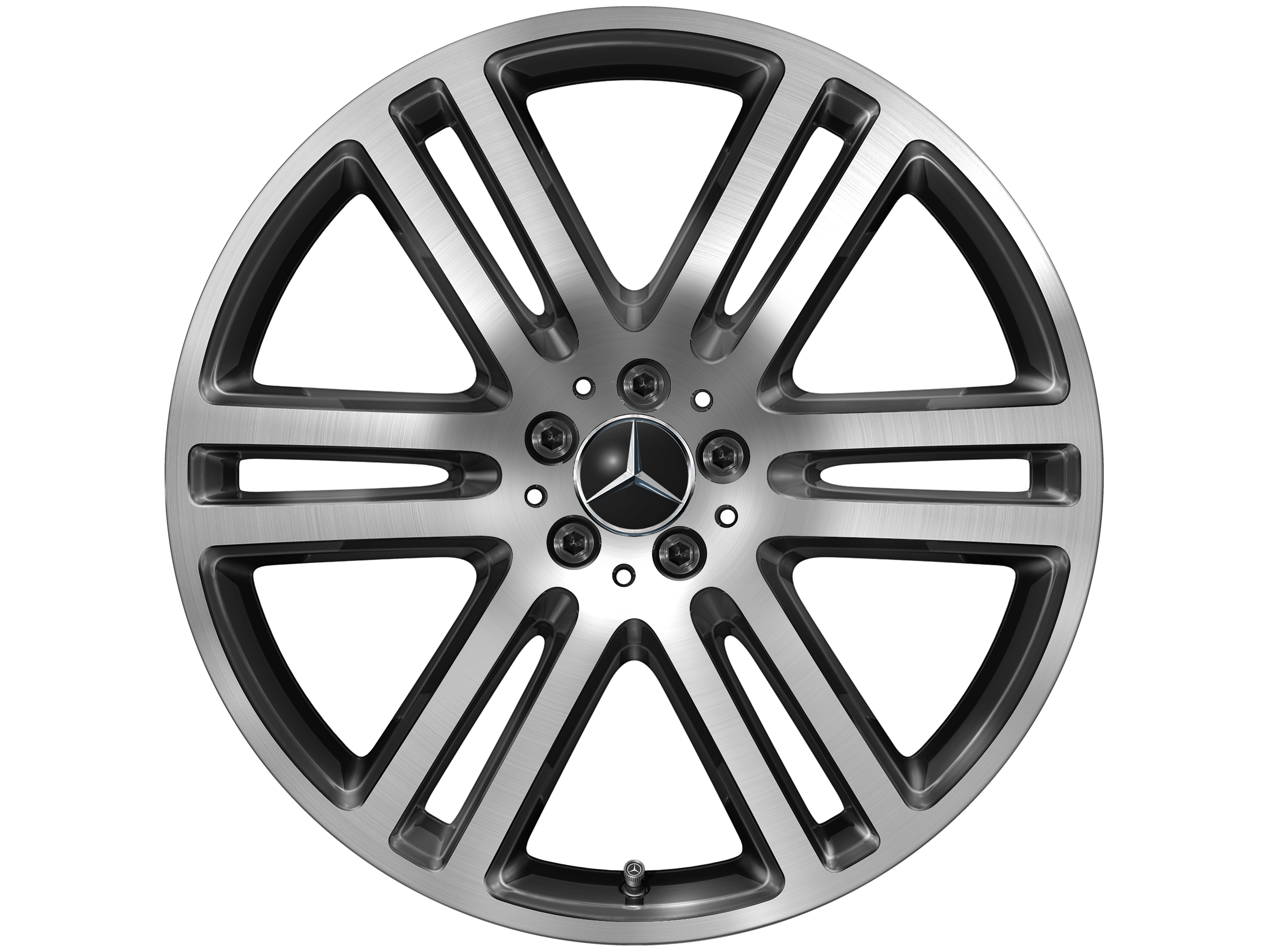 6-twin-spoke wheel, 53.3 cm (21-inch), High-sheen finish - 11 J x 21 ET 49, black, high-sheen