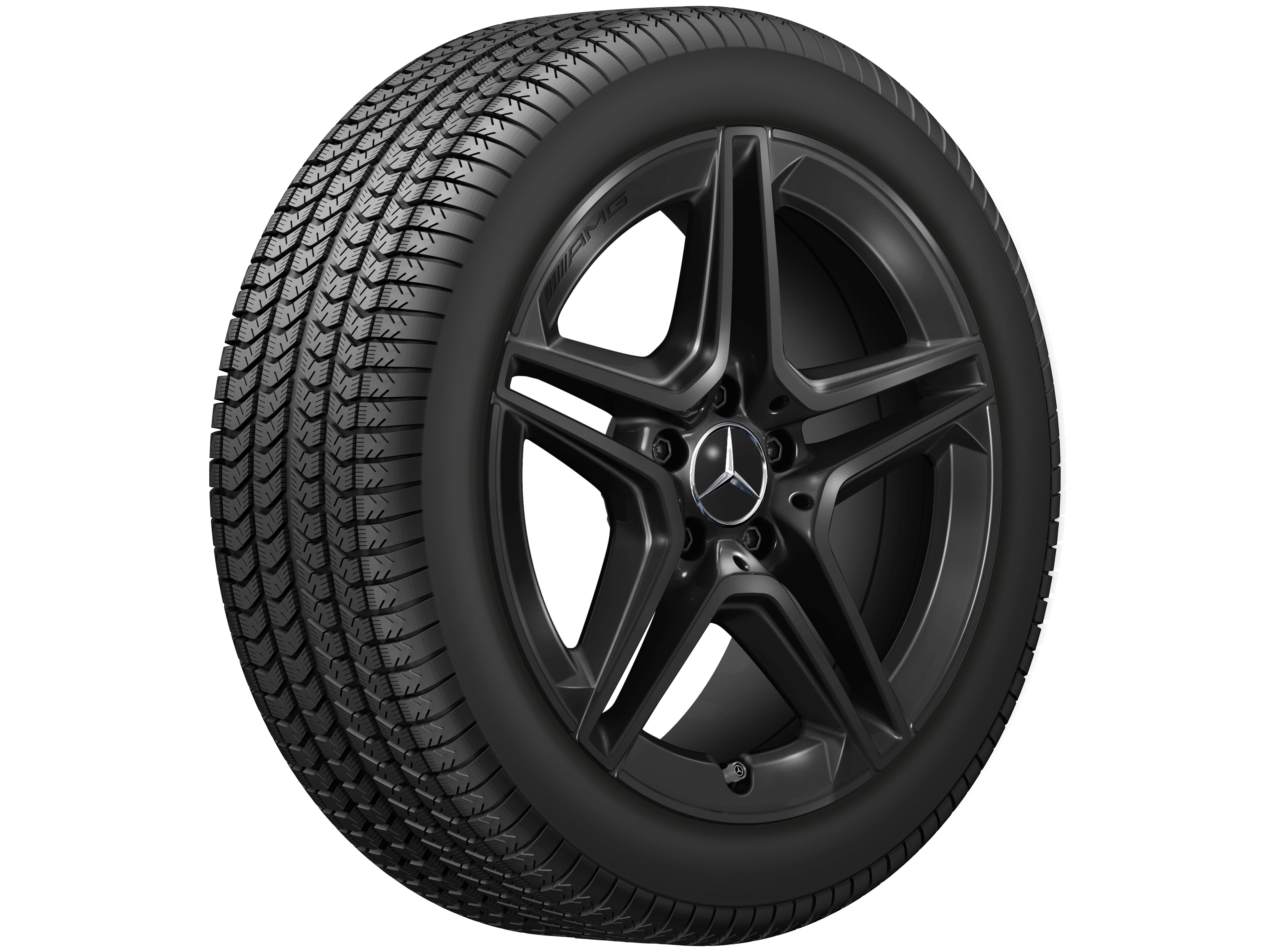 AMG 5-twin-spoke wheel, 45.7 cm (18-inch) - 9 J x 18 ET 49, black, glossy