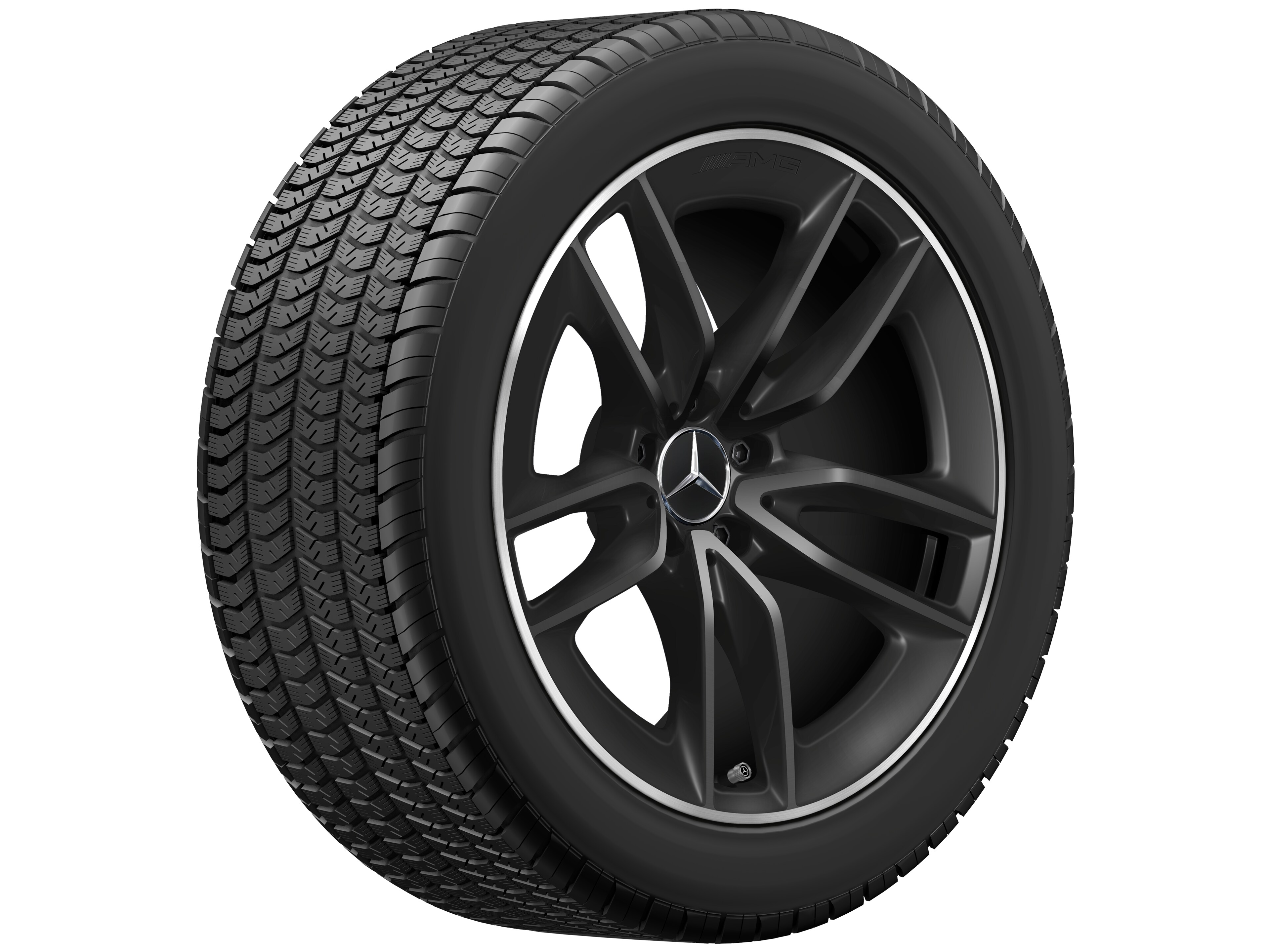AMG 5-twin-spoke wheel, 48.3 cm (19-inch), High-sheen rim flange - 11 J x 19 ET 17, matt black