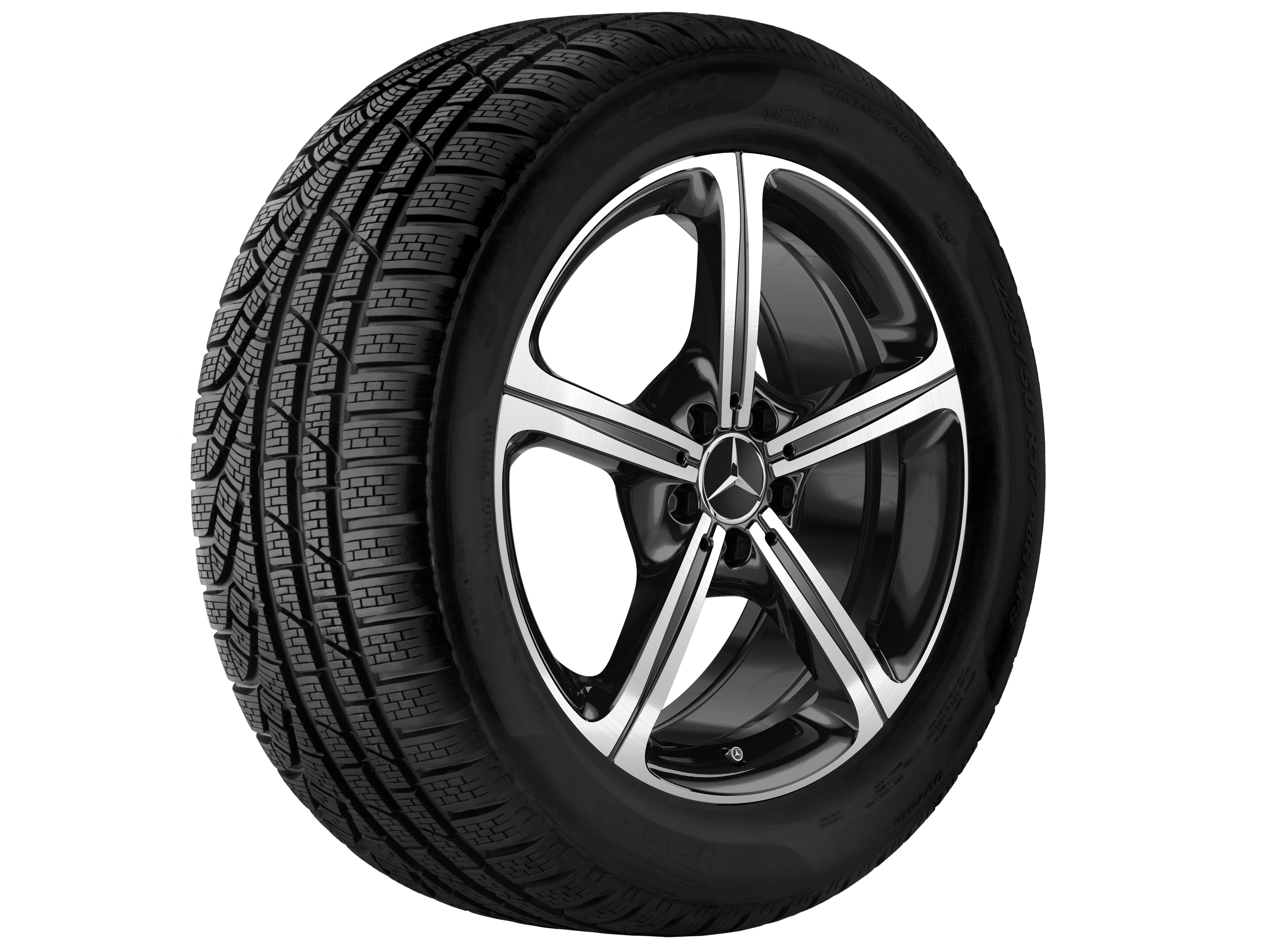 5-spoke wheel, 48.3 cm (19-inch) - 8 J x 19 ET 33, black, high-sheen
