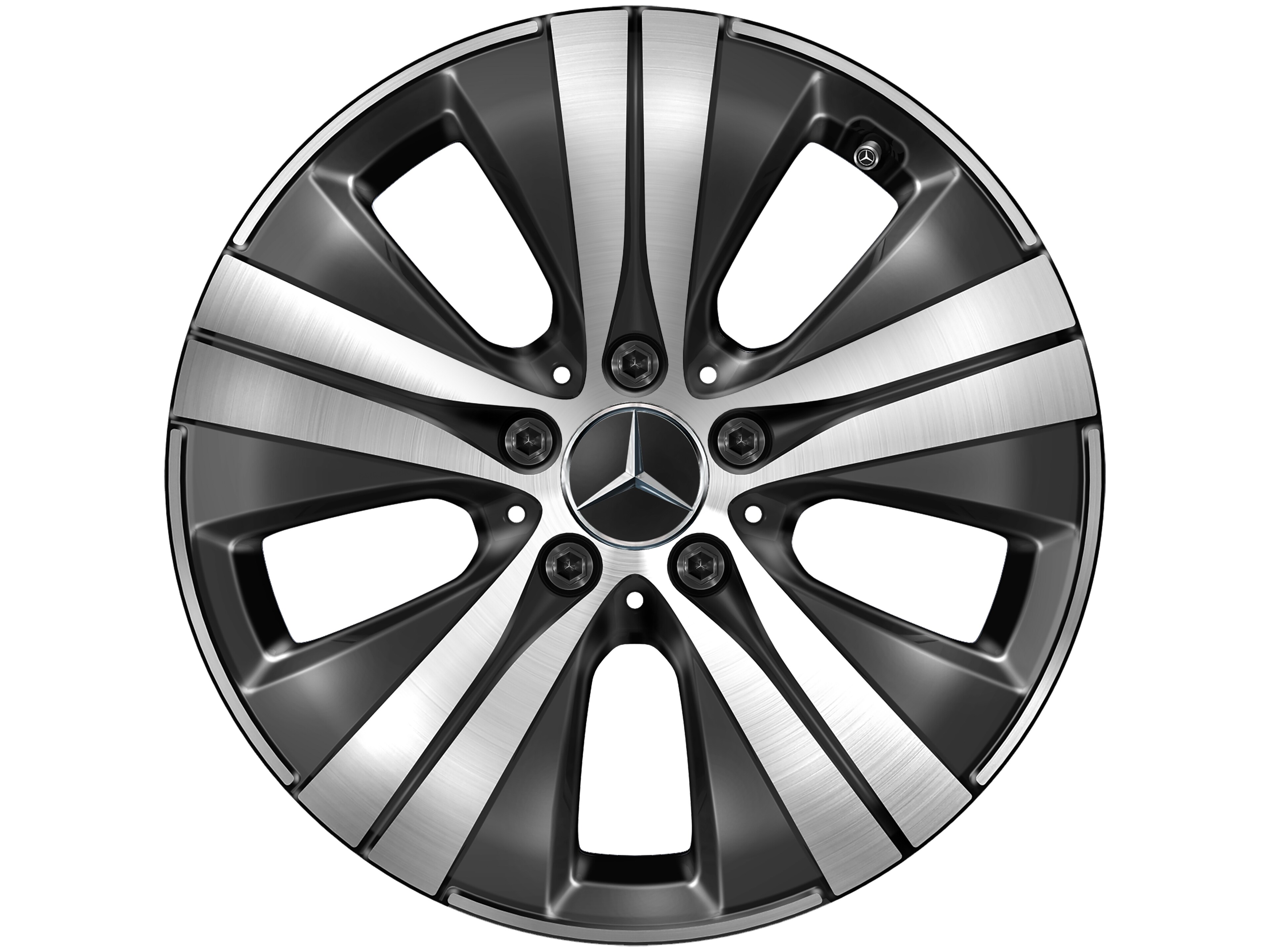 5-twin-spoke wheel, 43.2 cm (17-inch) - 7 J x 17 ET 44,5, black, high-sheen