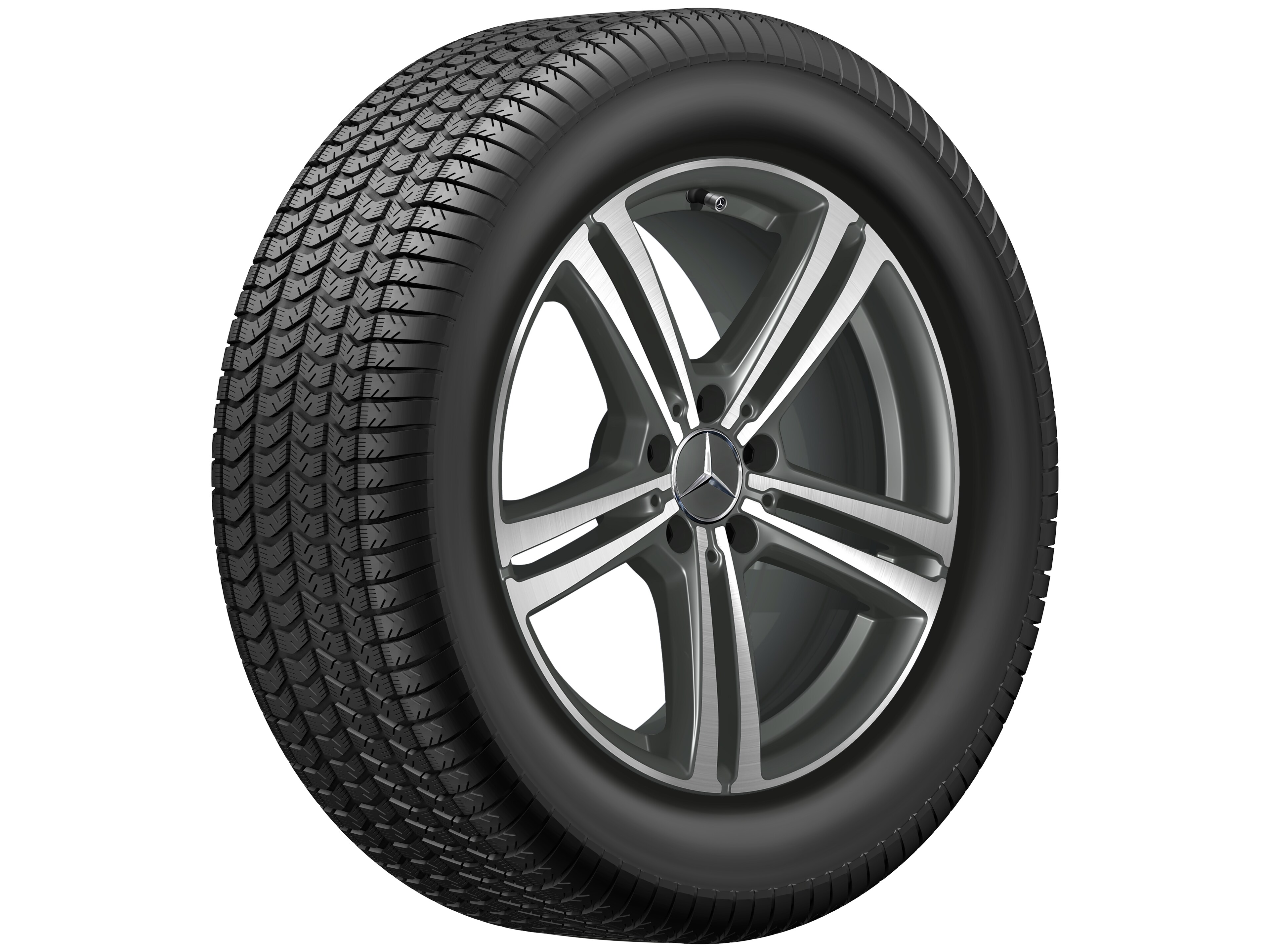 5-spoke wheel, 45.7 cm (18-inch) - 8 J x 18 ET 38, matt himalaya grey, high-sheen