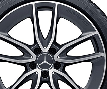 AMG 5-twin-spoke wheel, 48.3 cm (19-inch) - 8,5 J x 19 ET 52, tantalite grey, high-sheen