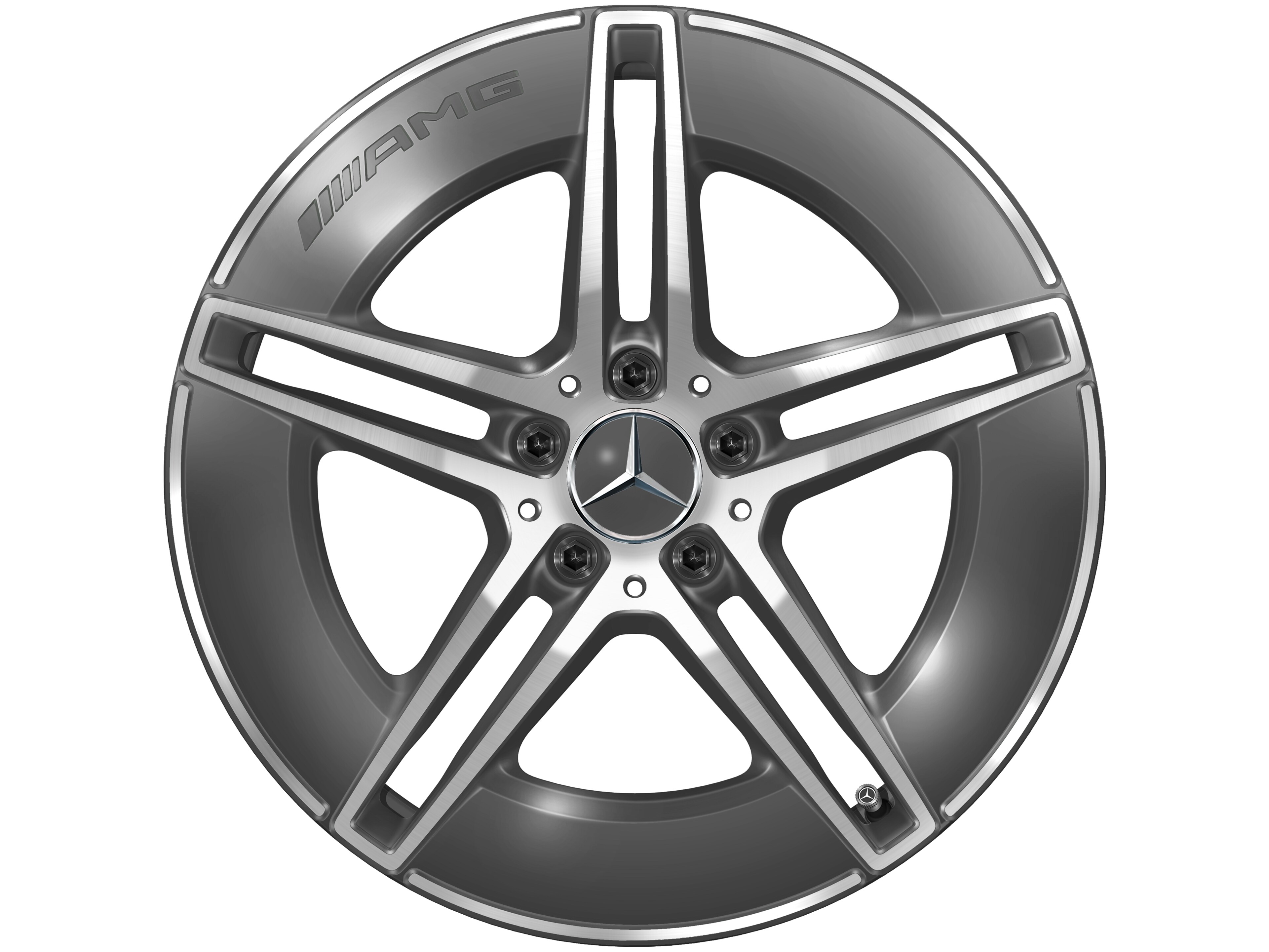 AMG light-alloy wheel, in 5-twin-spoke design, 48.3 cm (19-inch) - 9,5 J x 19 ET 51, tantalite grey, high-sheen