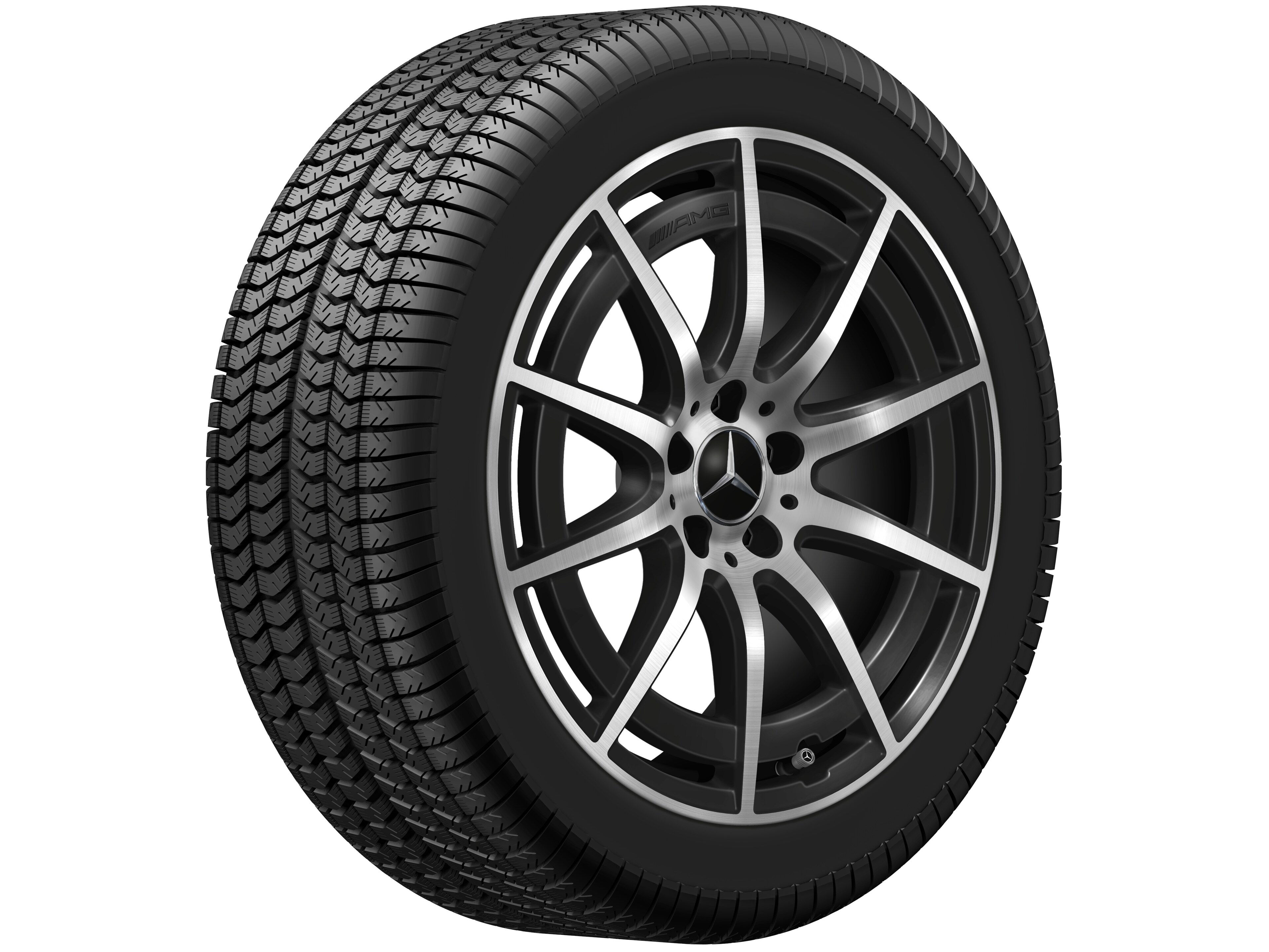 AMG 10-spoke wheel, 48.3 cm (19-inch) - 8 J x 19 ET 49, matt black, high-sheen