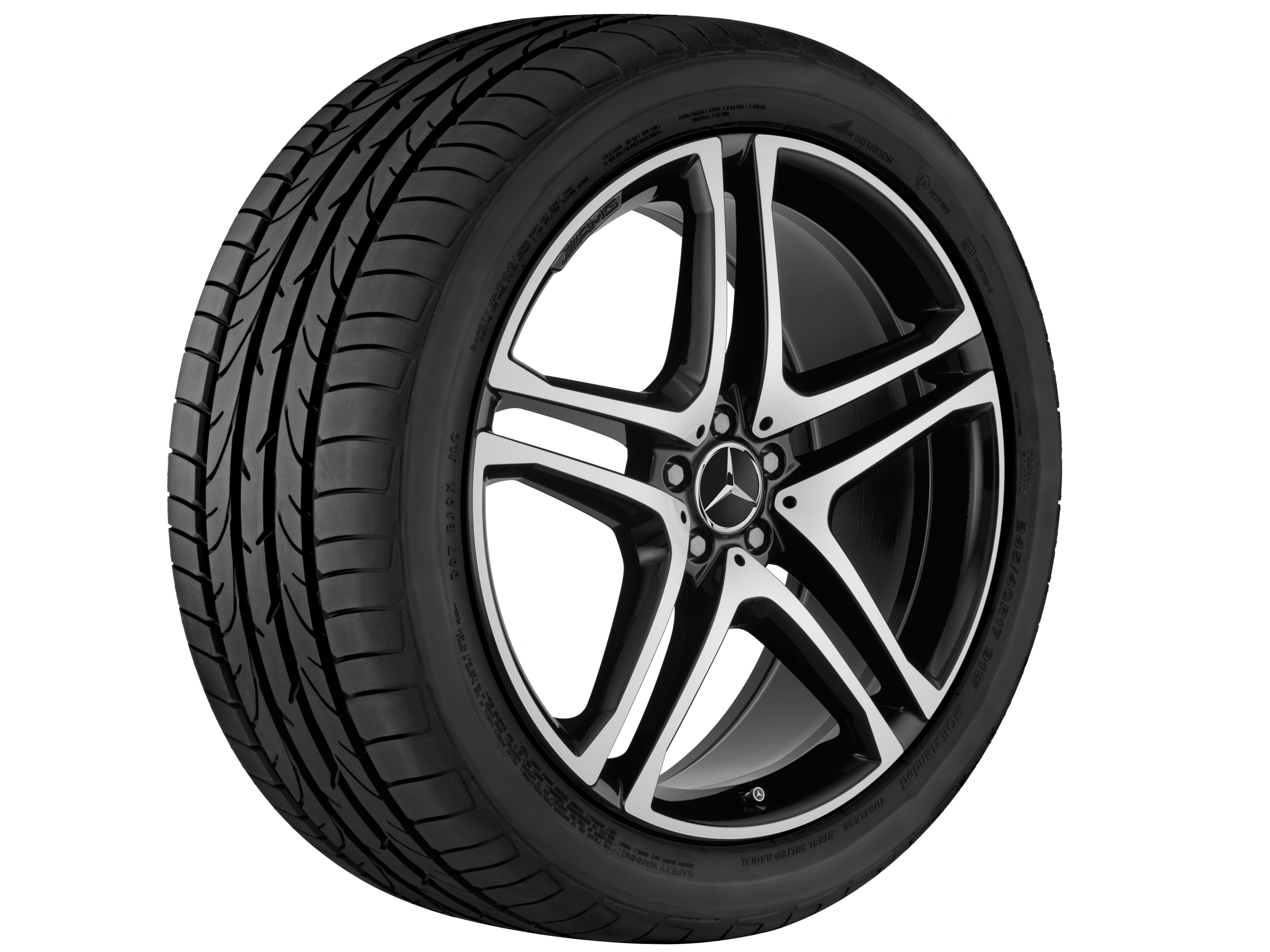 AMG 5-twin-spoke wheel, 55.9 cm (22-inch) - 10 J x 22 ET 56, black, high-sheen