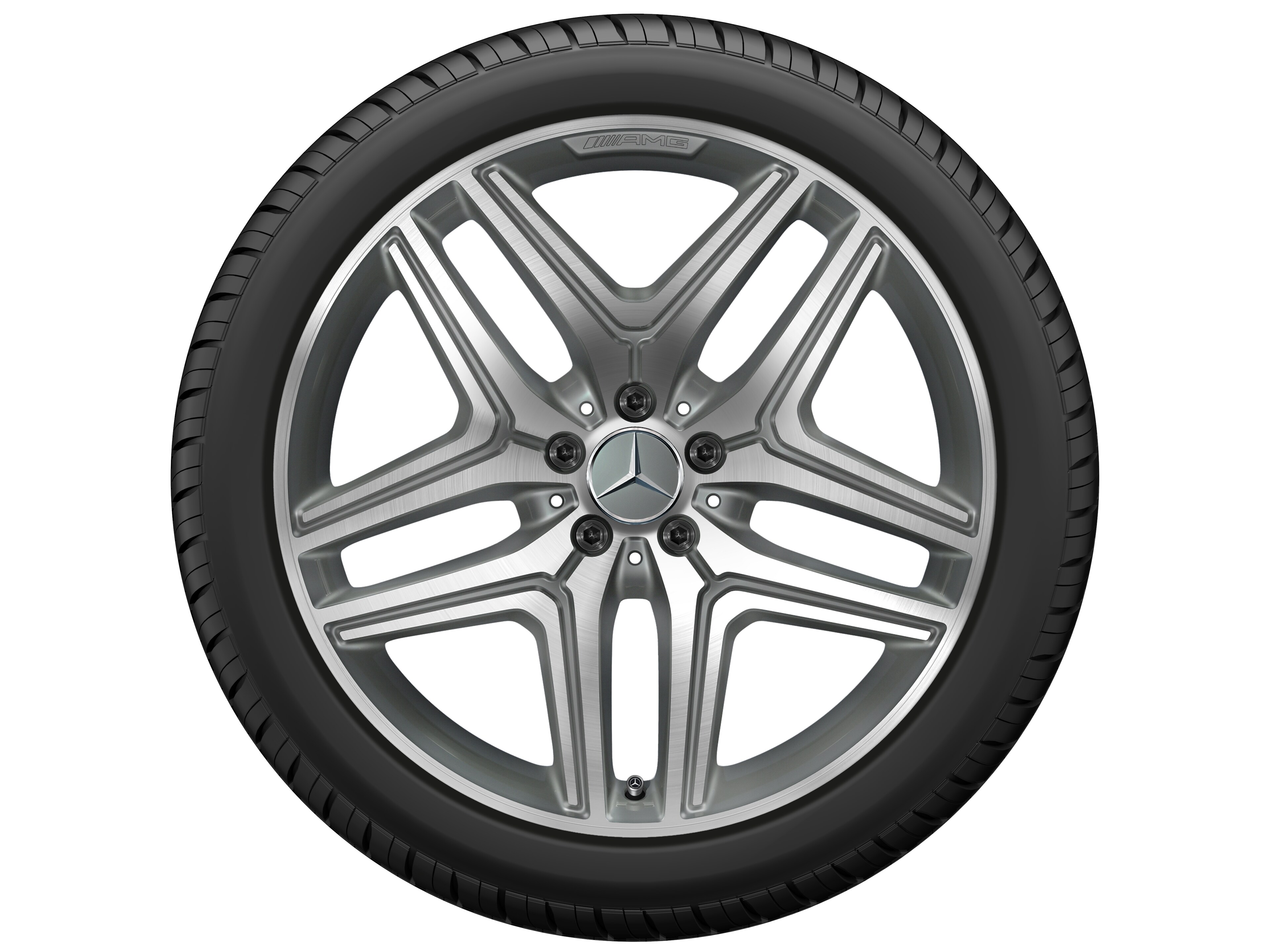 AMG 5-twin-spoke wheel, 50.8 cm (20-inch) - 8,5 J x 20 ET 51,5, titanium grey, high-sheen