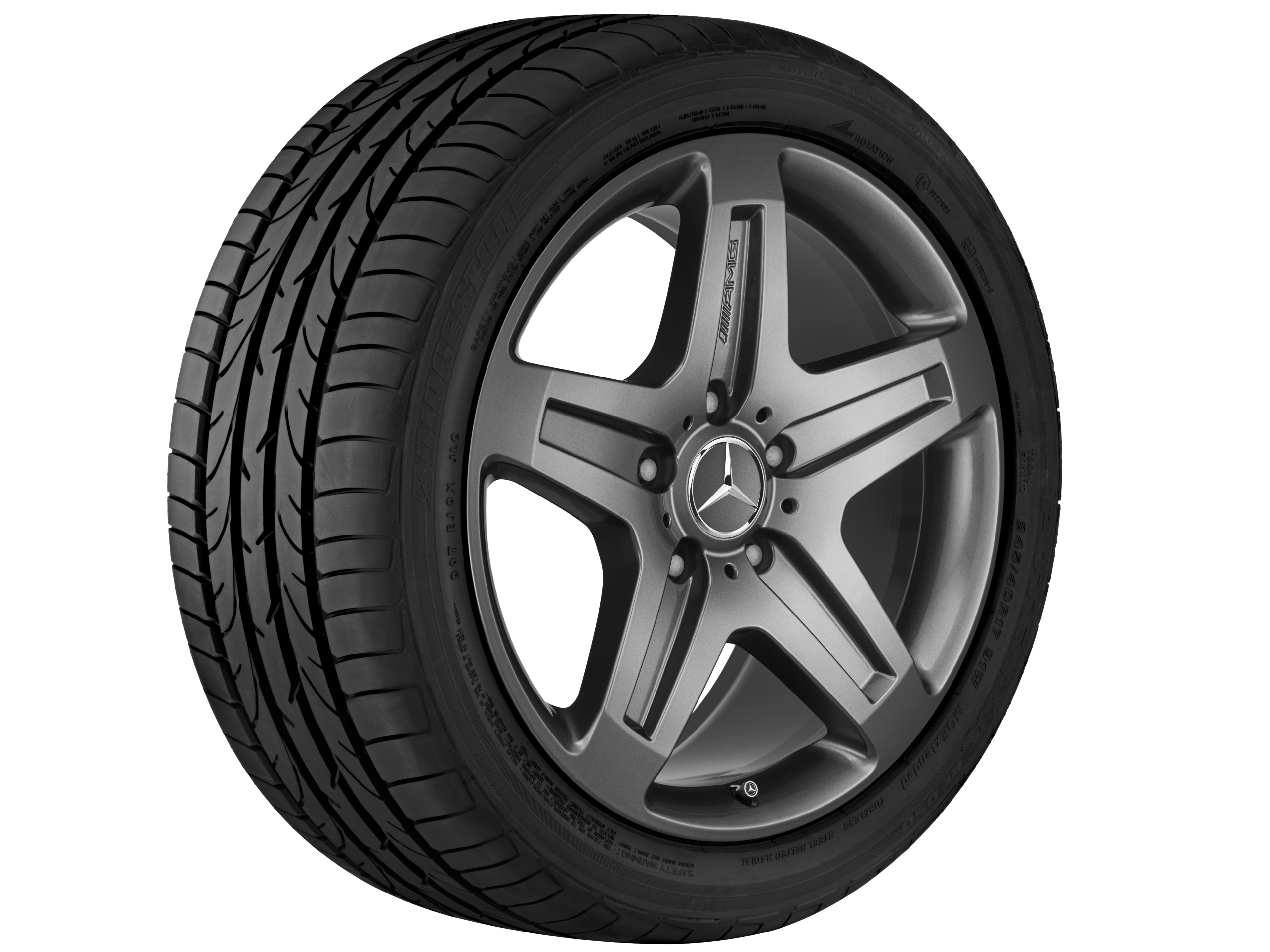 AMG 5-spoke wheel, 48.3 cm (19-inch) - 9,5 J x 19 ET 50, titanium grey