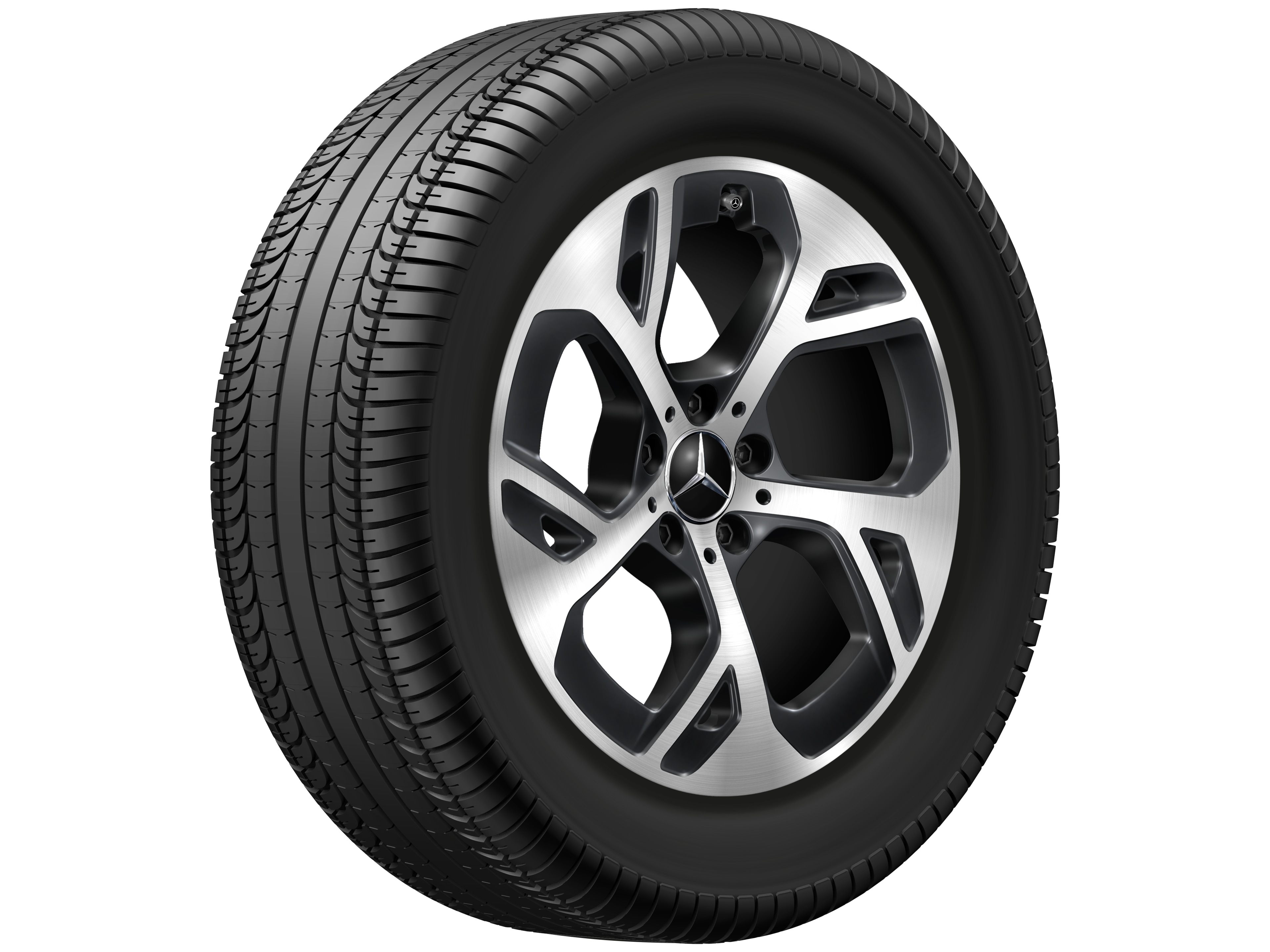 5-spoke wheel, Aero, 45.7 cm (18-inch) - 8 J x 18 ET 32,5, black, high-sheen