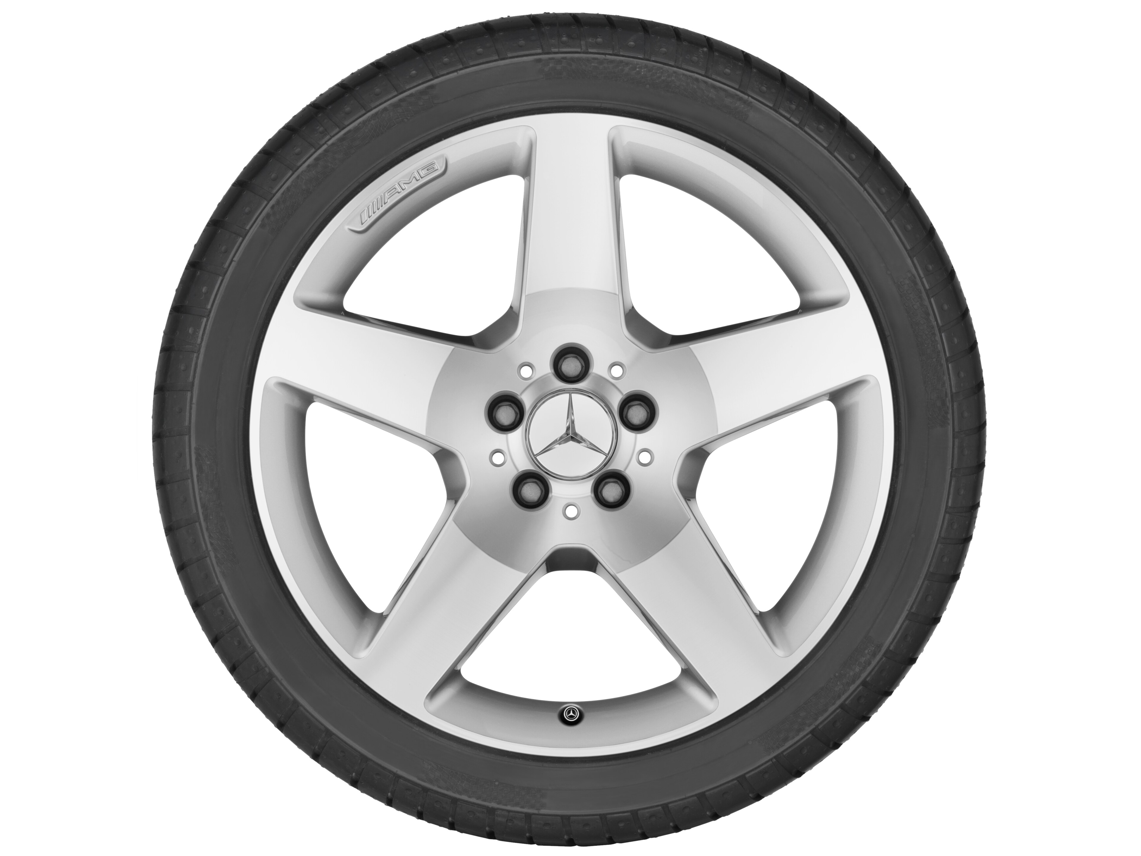AMG 5-spoke wheel, 48.3 cm (19-inch) - 8,5 J x 19 ET 59, silver-coloured, painted