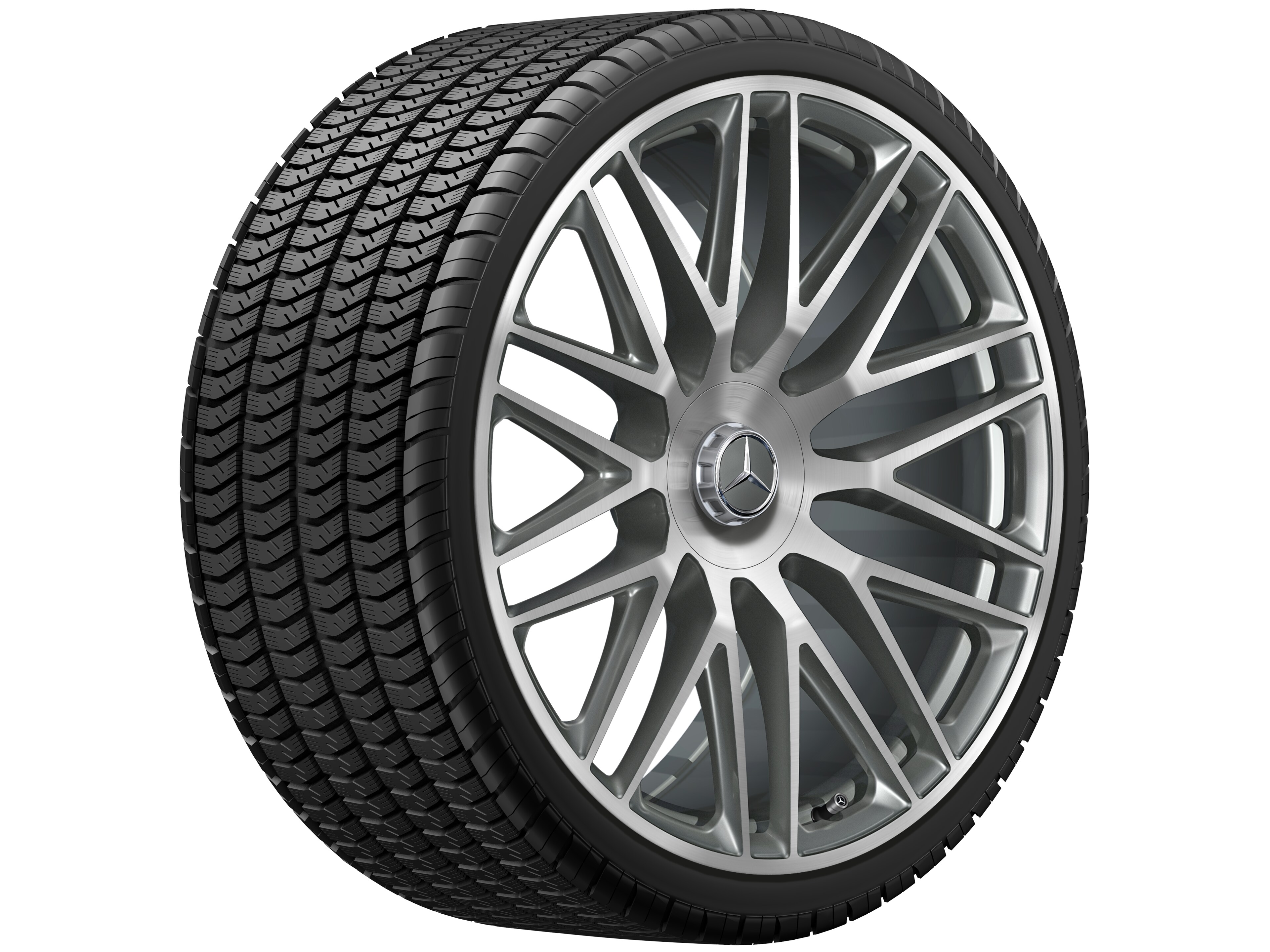 AMG multi-spoke forged wheel, 58.4 cm (23-inch) - 10 J x 23 ET 45, titanium grey, high-sheen