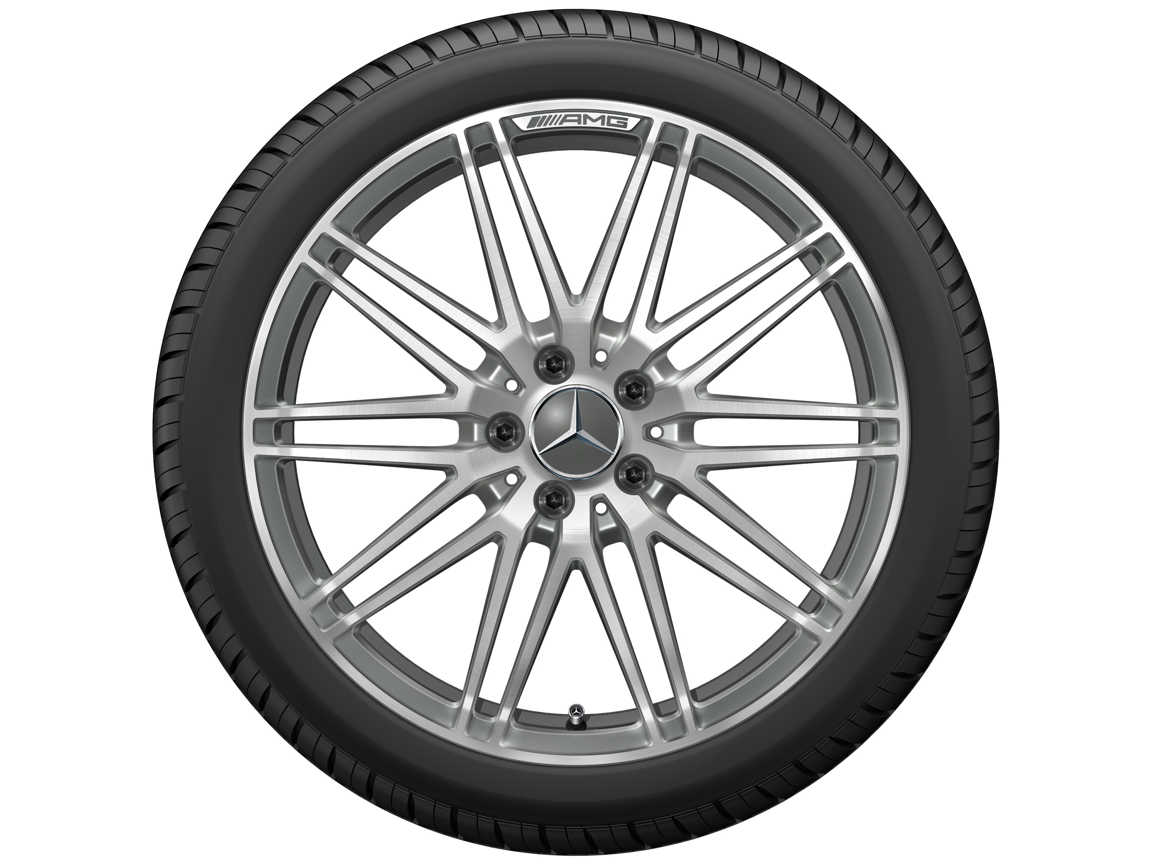 AMG forged wheel in 10-spoke design, 50.8 cm (20-inch) - 11 J x 20 ET 68, titanium grey, high-sheen