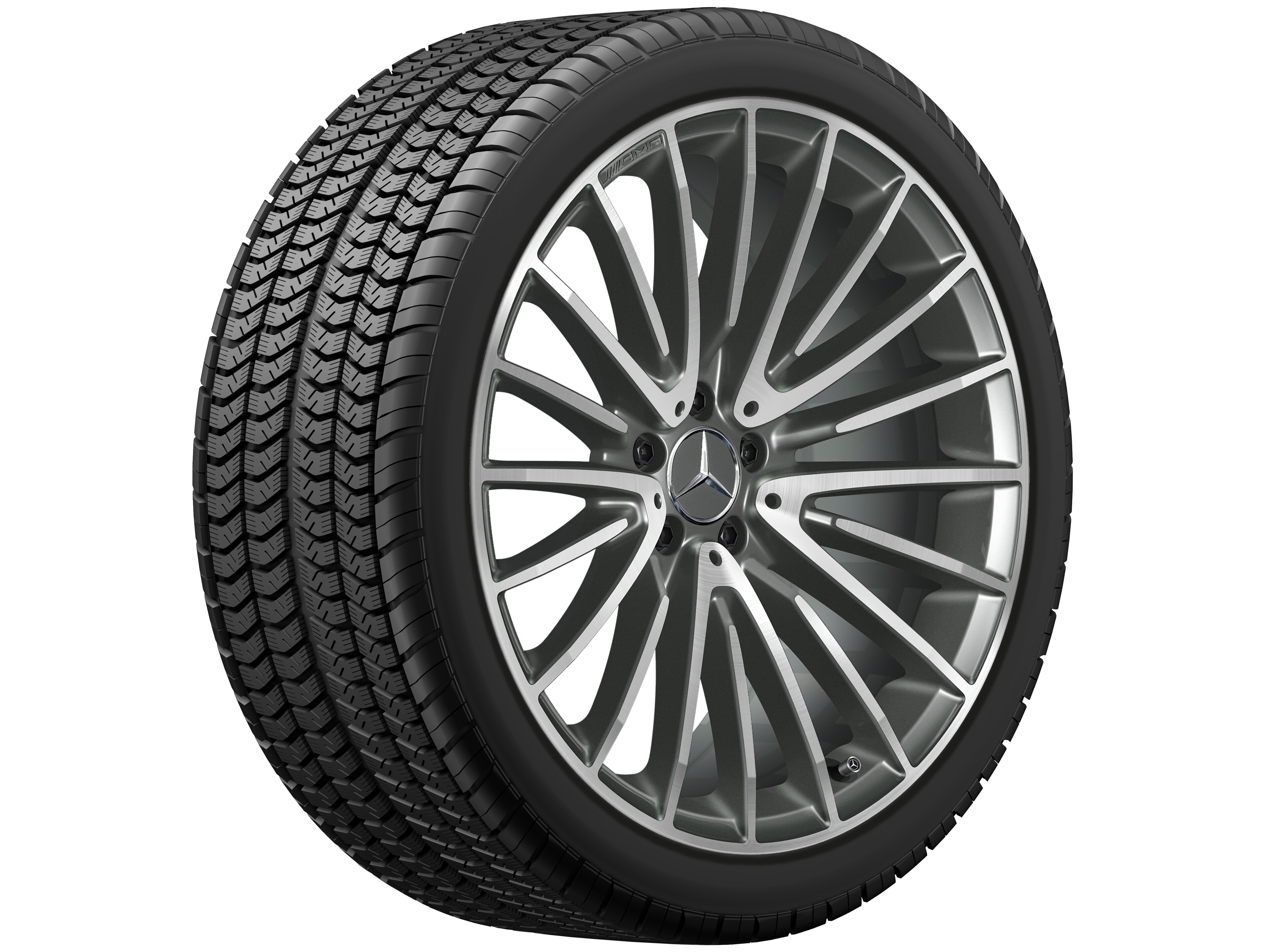 AMG multi-spoke wheel, 53.3 cm (21-inch) - 10 J x 21 ET 28, titanium grey, high-sheen