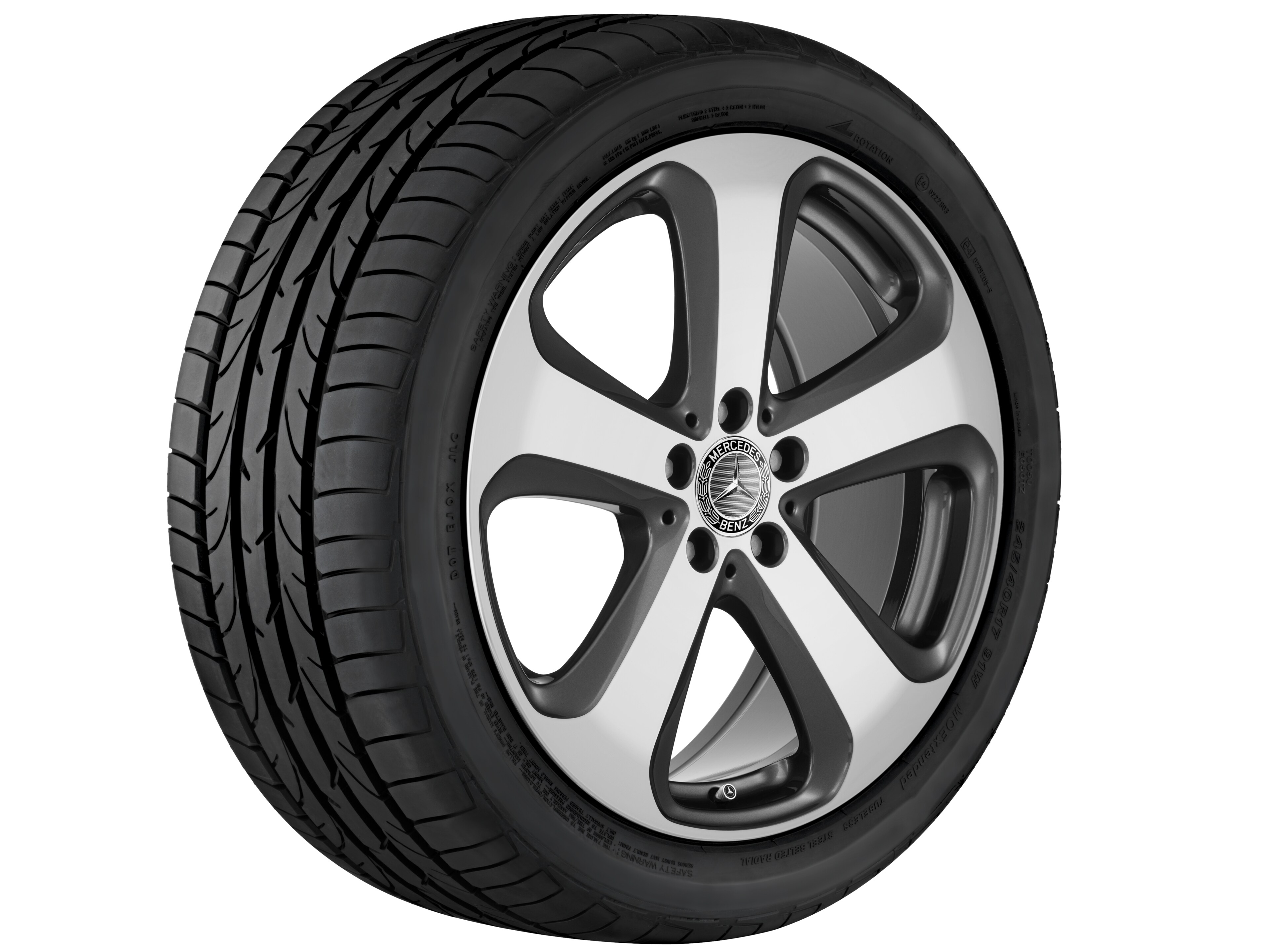 5-spoke wheel, 48.3 cm (19-inch), High-sheen finish - 8 J x 19 ET 38, tremolite metallic, high-sheen