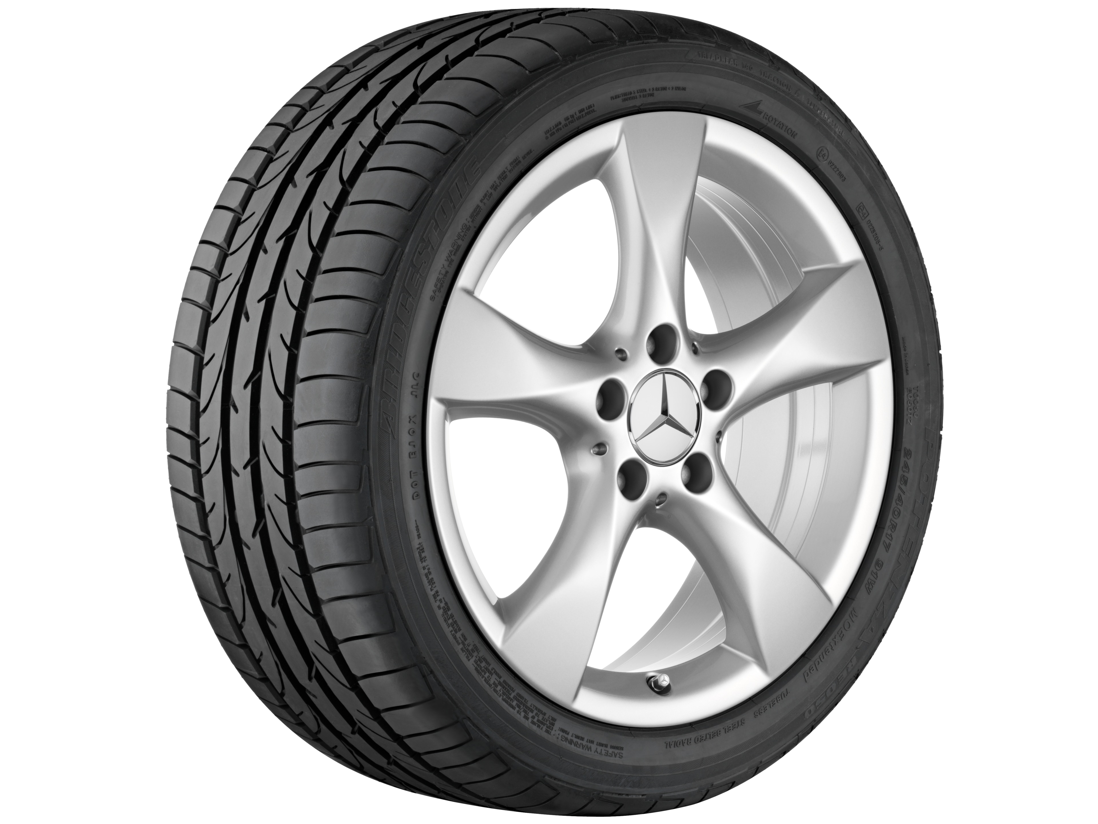 5-spoke wheel, 43.2 cm (17-inch) - 7,5 J x 17 ET 52,5, titanium silver, painted