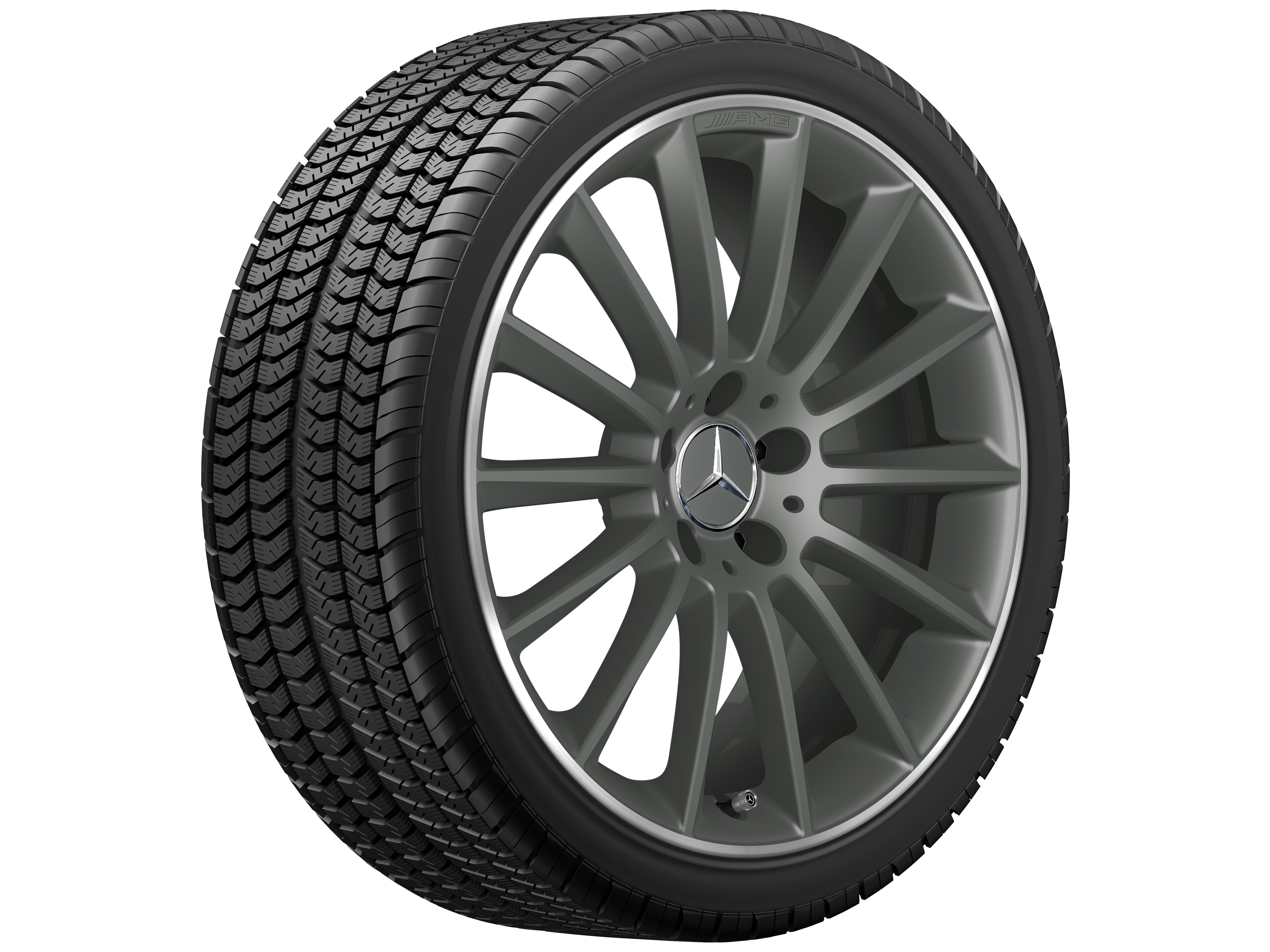 AMG multi-spoke wheel, 48.3 cm (19-inch), High-sheen rim flange - 8,5 J x 19 ET 55,2, tantalite grey