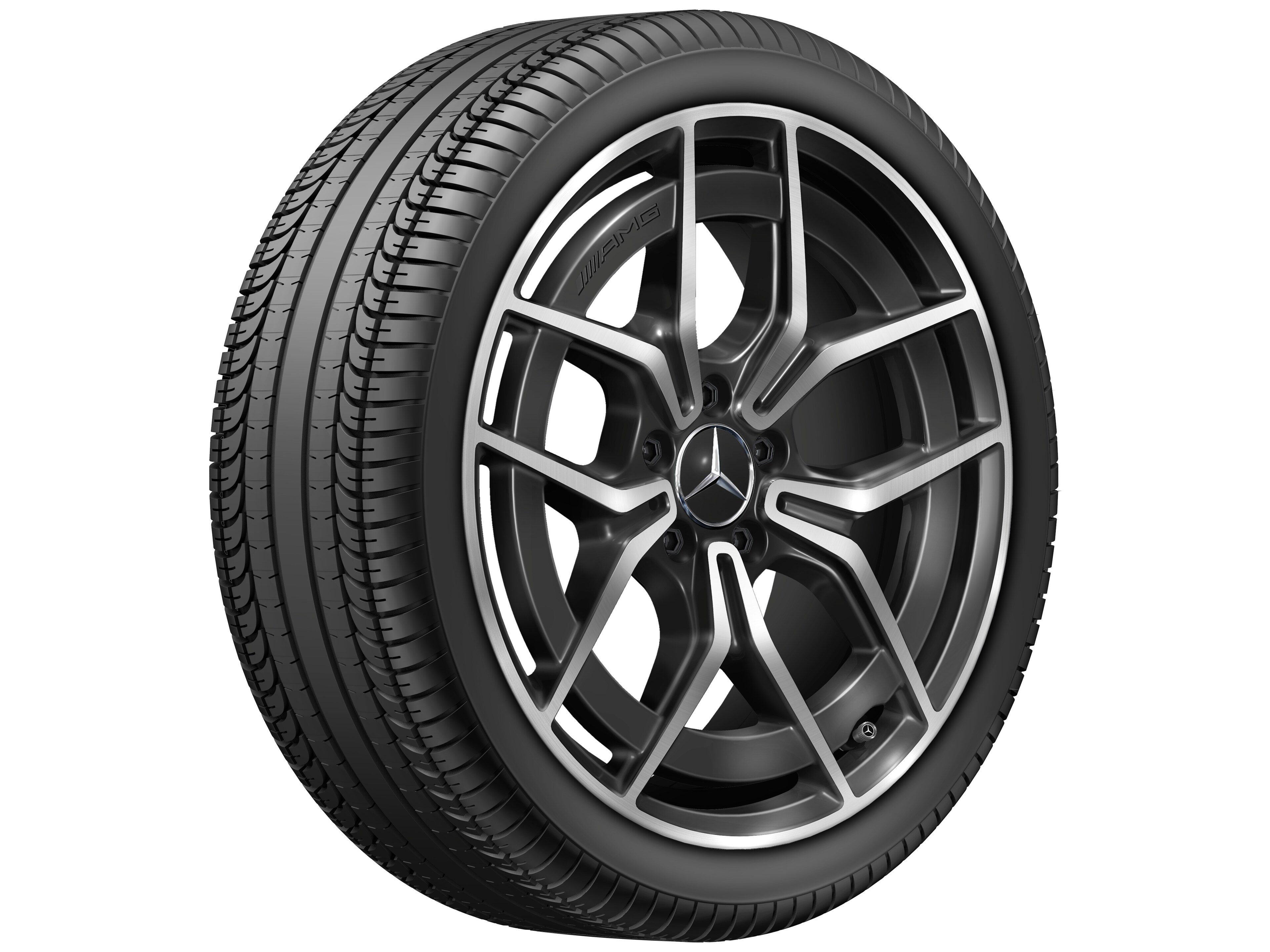 AMG 5-twin-spoke wheel, 48.3 cm (19-inch) - 9 J x 19 ET 58,1, black, high-sheen