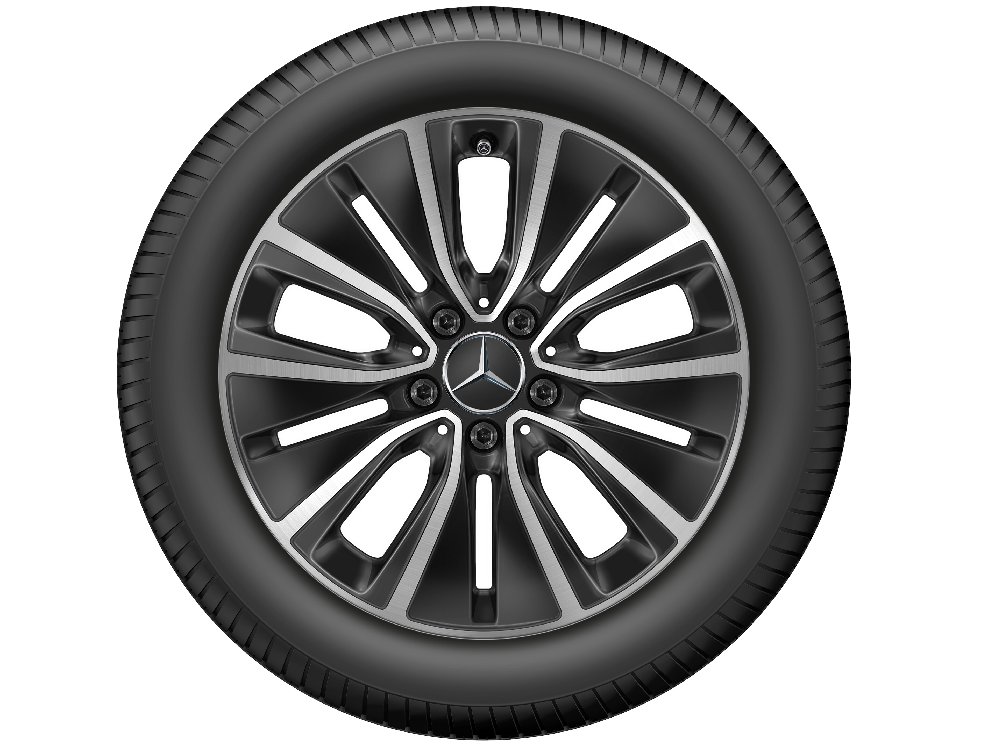 5-hole wheel, 43.2 cm (17-inch) - 7 J x 17 ET 48,5, black, high-sheen