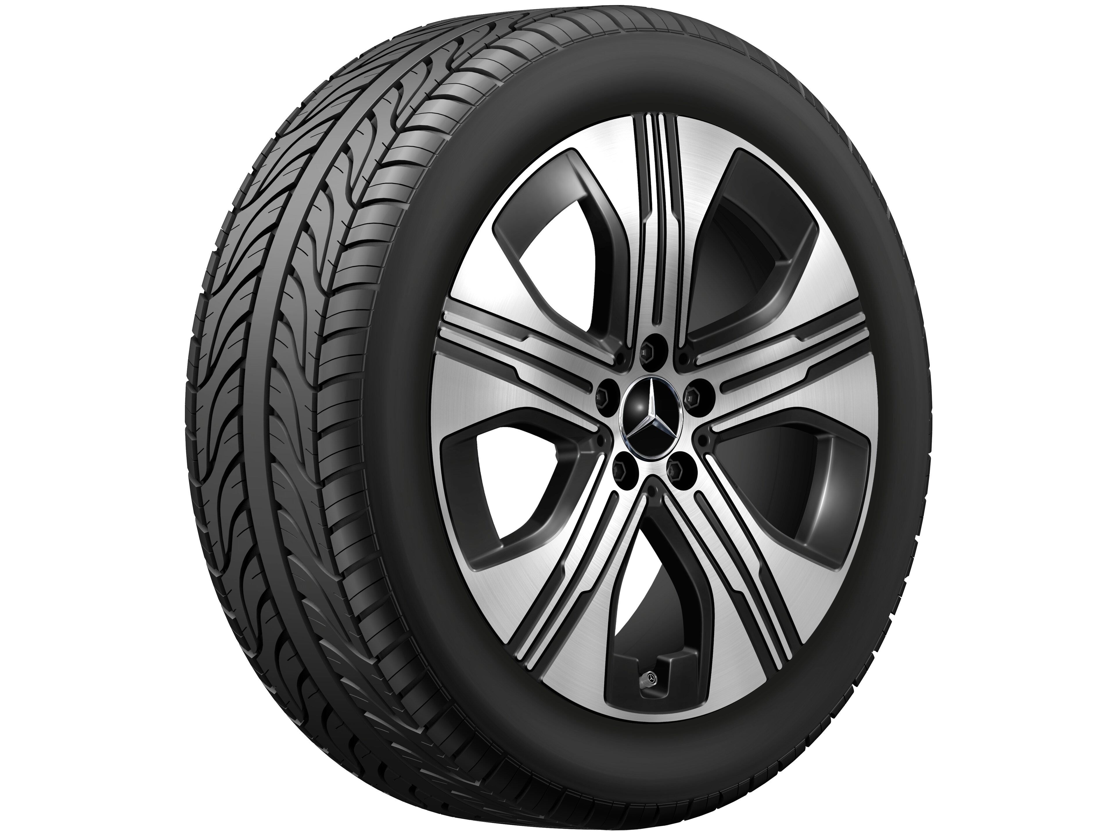 5-hole wheel, 48.3 cm (19-inch) - 7,5 J x 19 ET 53,5, black, high-sheen