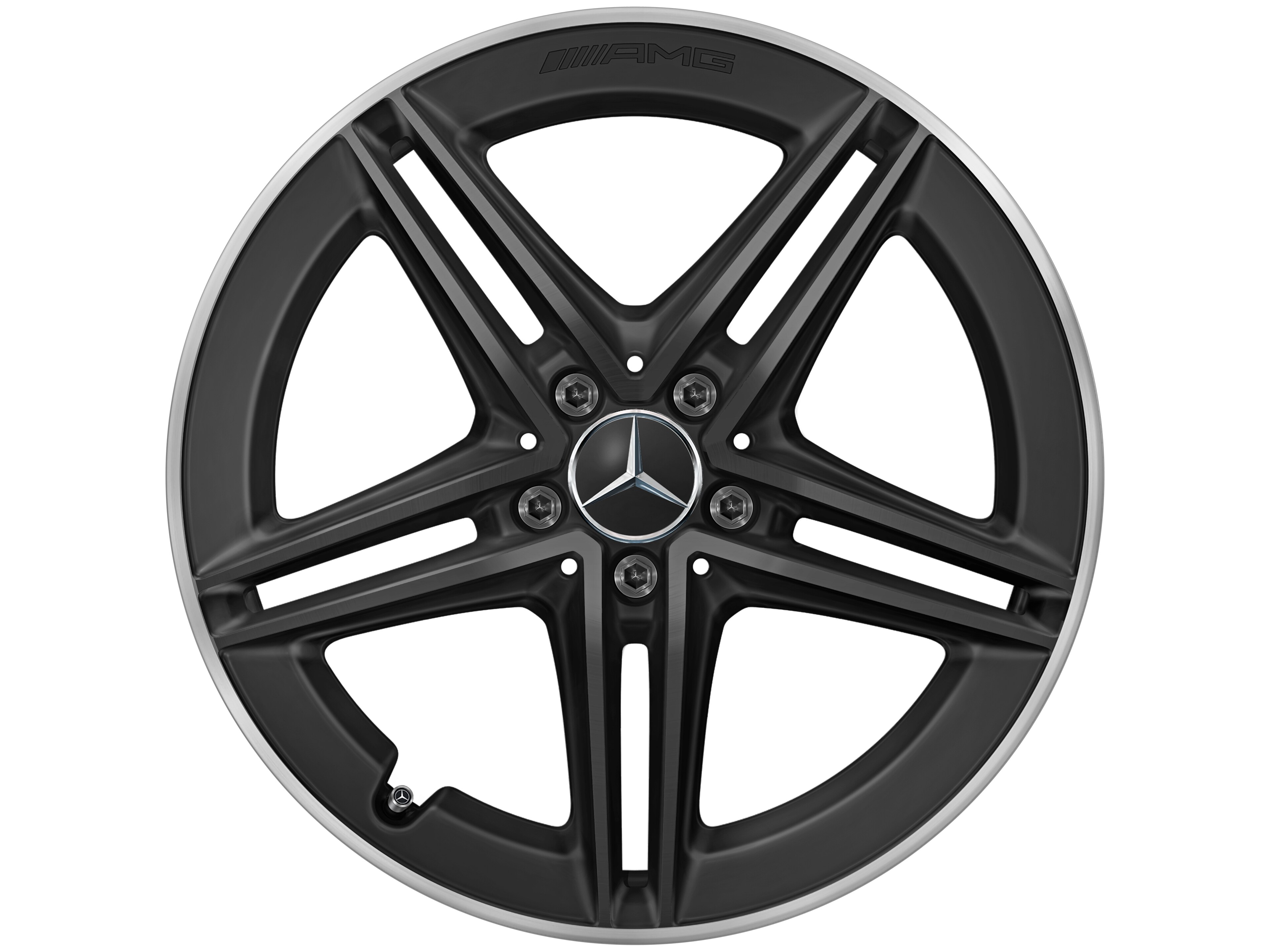 AMG 5-twin-spoke wheel, 48.3 cm (19-inch), High-sheen rim flange - 9 J x 19 ET 52, matt black