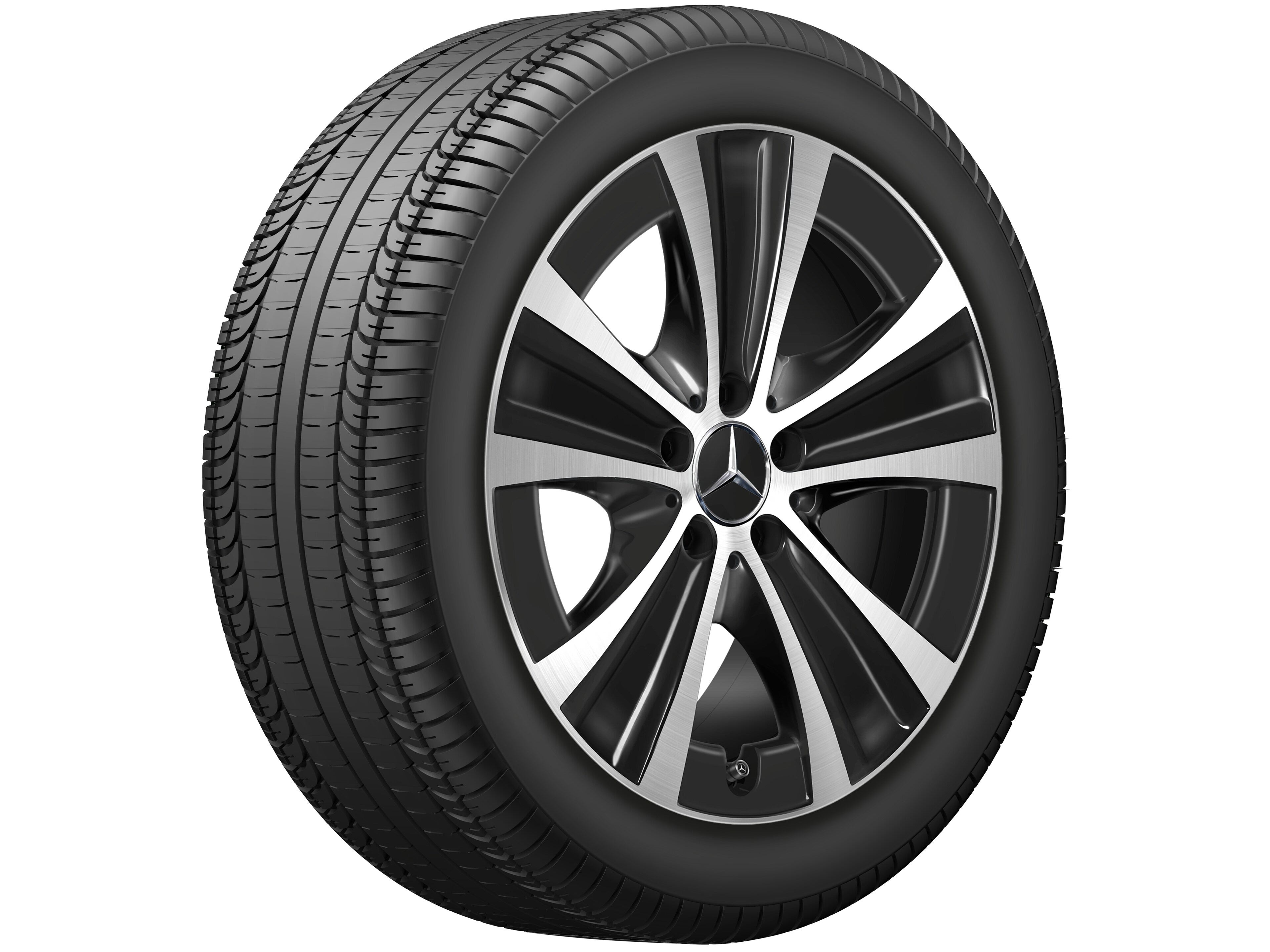 5-spoke wheel, 45.7 cm (18-inch) - 9 J x 18 ET 52,5, black, high-sheen