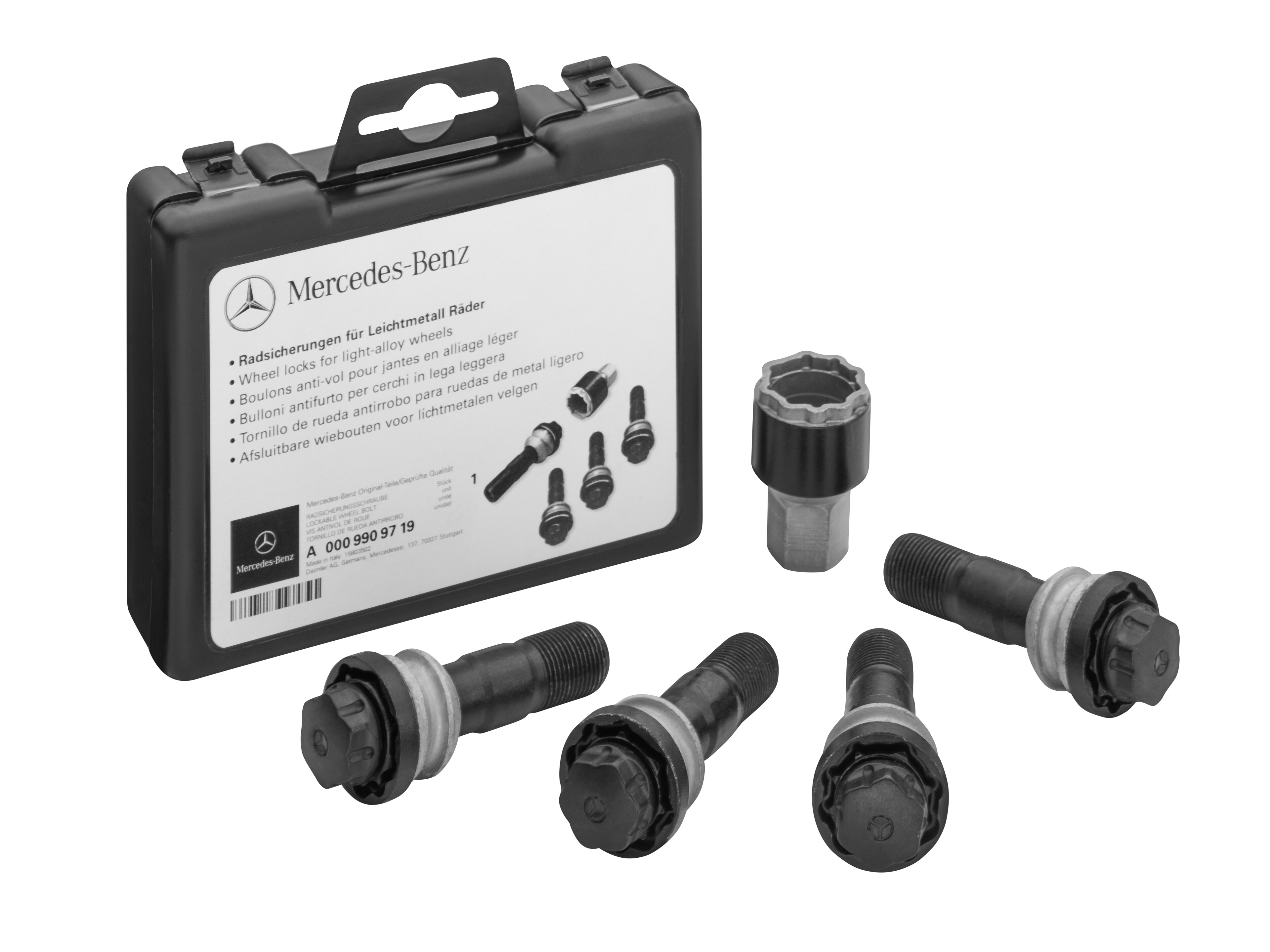 Rim lock set, M15 x 1.25 x 44 - black