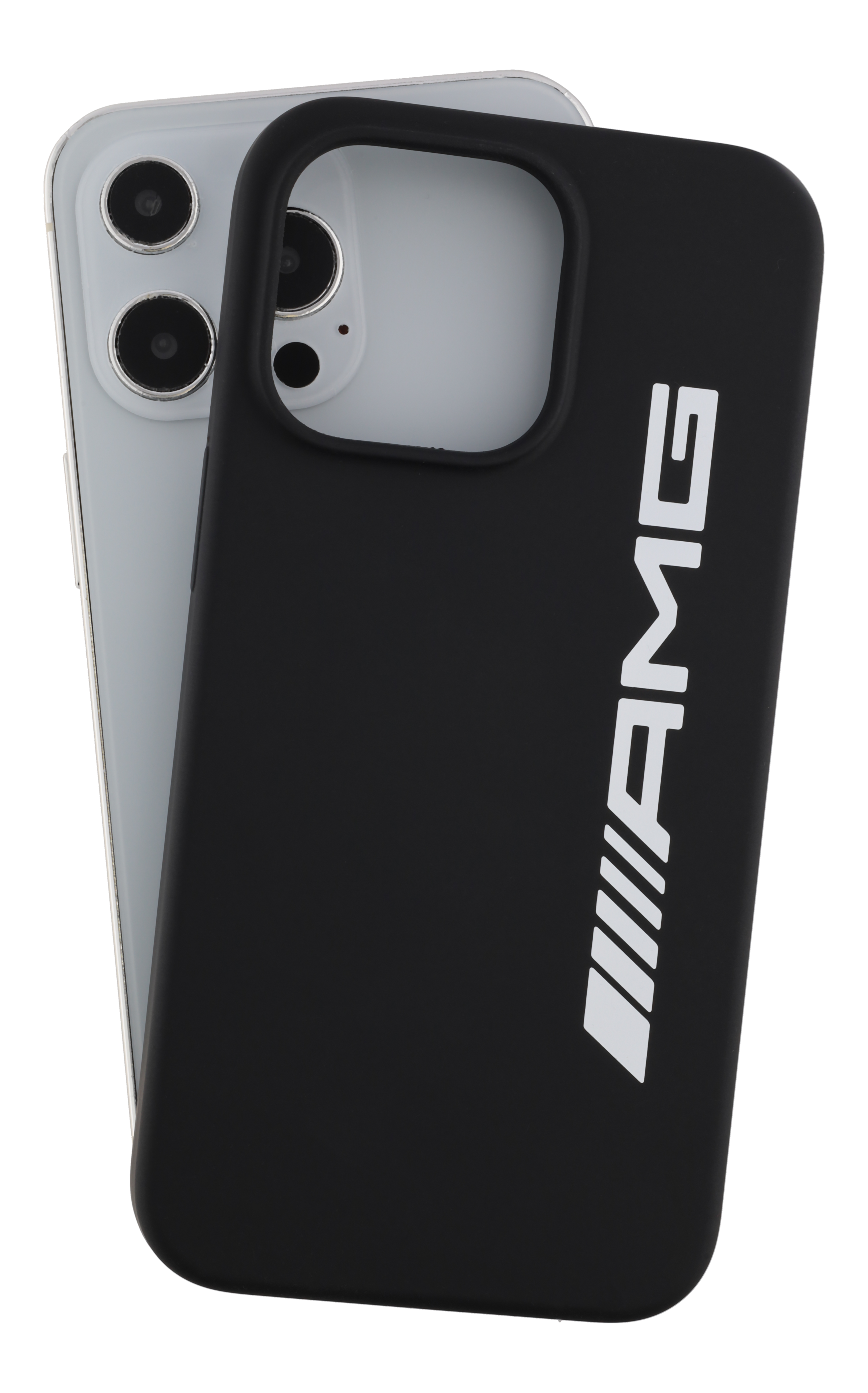 AMG Hülle für iPhone® 13 Pro - schwarz, Polycarbonat / Silikon / Mikrofaser