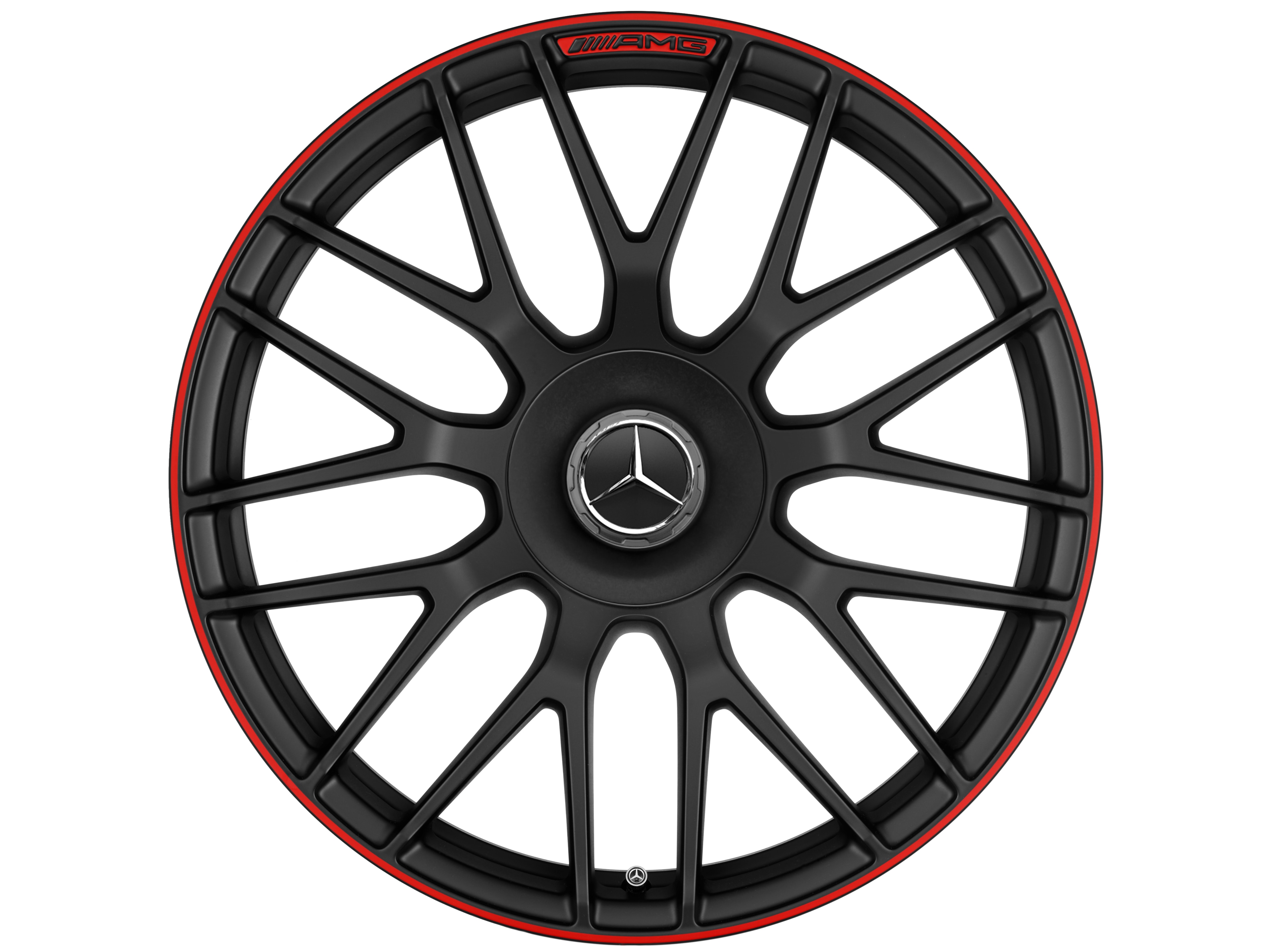 AMG forged wheel in cross-spoke design, 48.3 cm (19-inch), Rim flange, painted red - 8,5 J x 19 ET 38, matt black