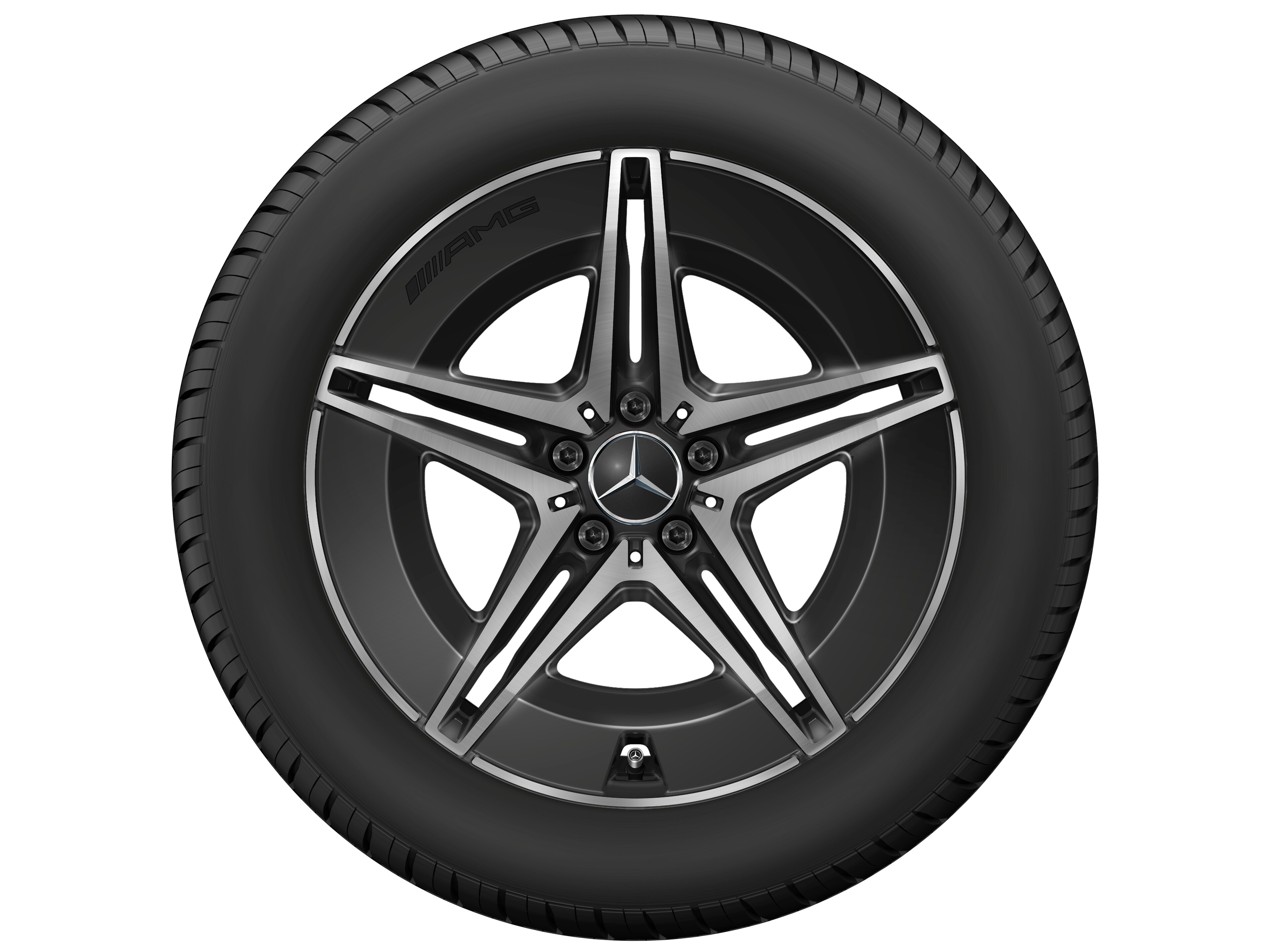 AMG 5-twin-spoke wheel, 48.3 cm (19-inch) - 8 J x 19 ET 34, black, high-sheen