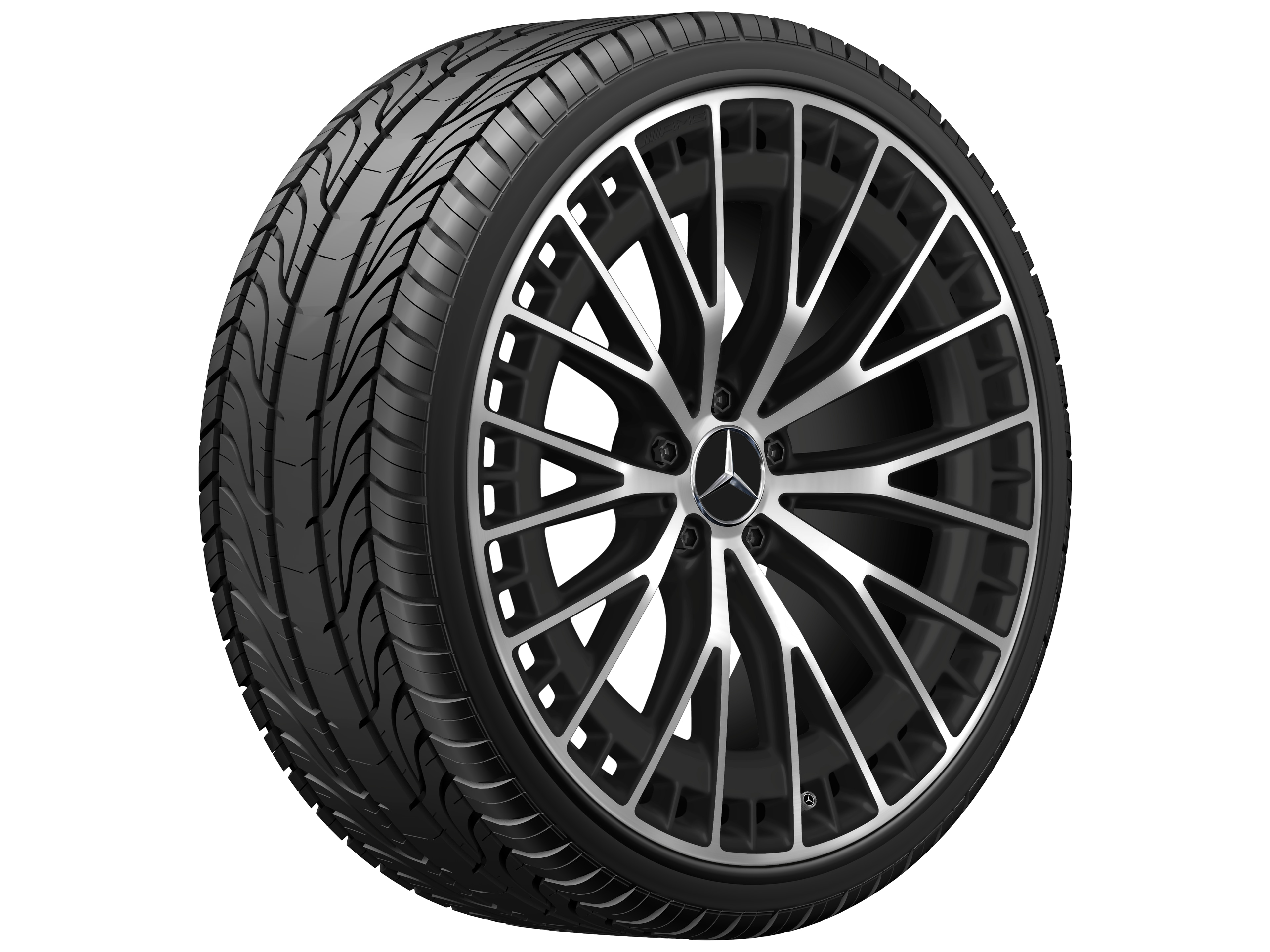 AMG multi-spoke wheel, 53.3 cm (21-inch) - 9,5 J x 21 ET 52, matt black, high-sheen