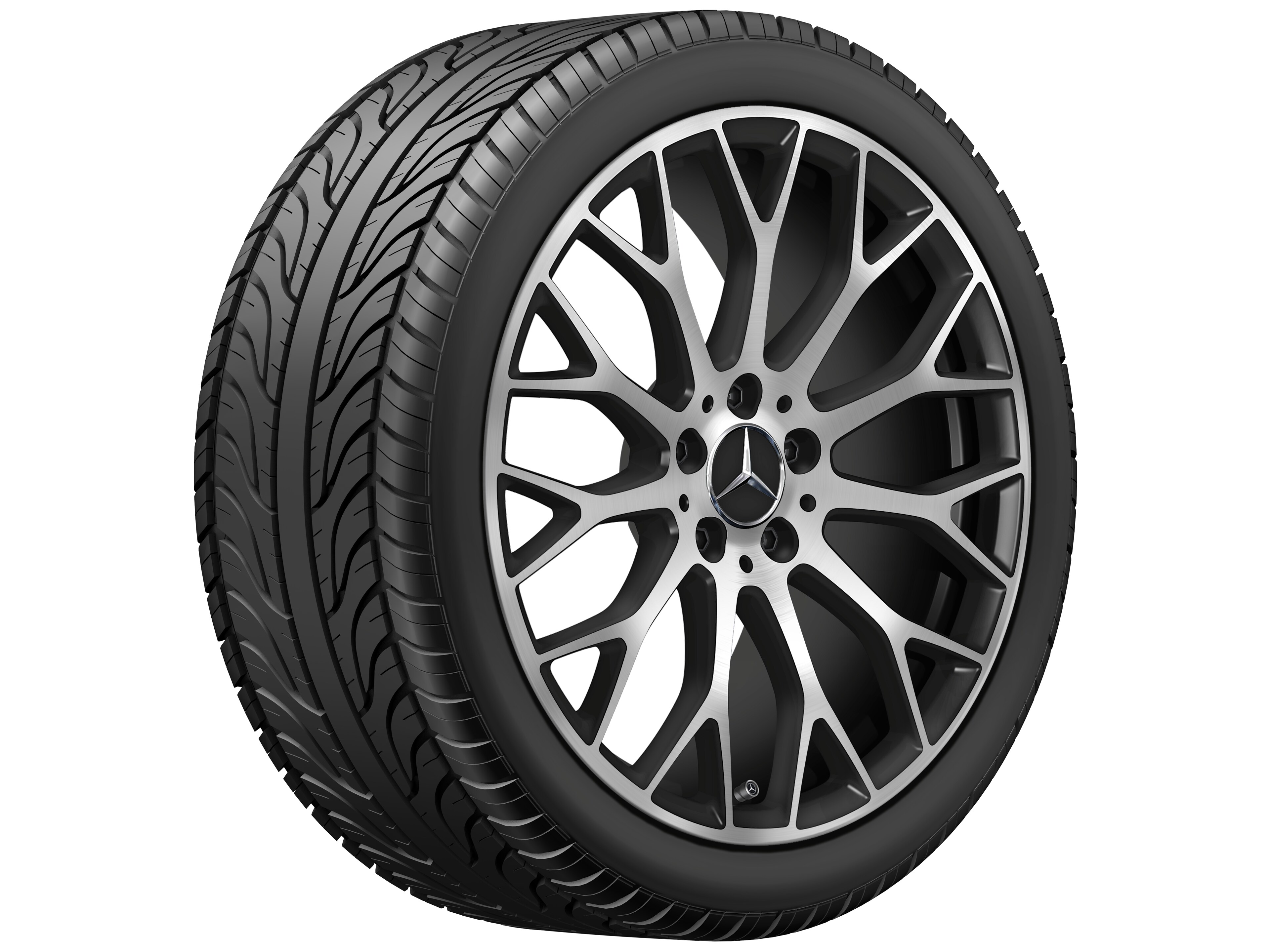 AMG cross-spoke wheel, 48.3 cm (19-inch) - 9 J x 19 ET 61, matt black, high-sheen