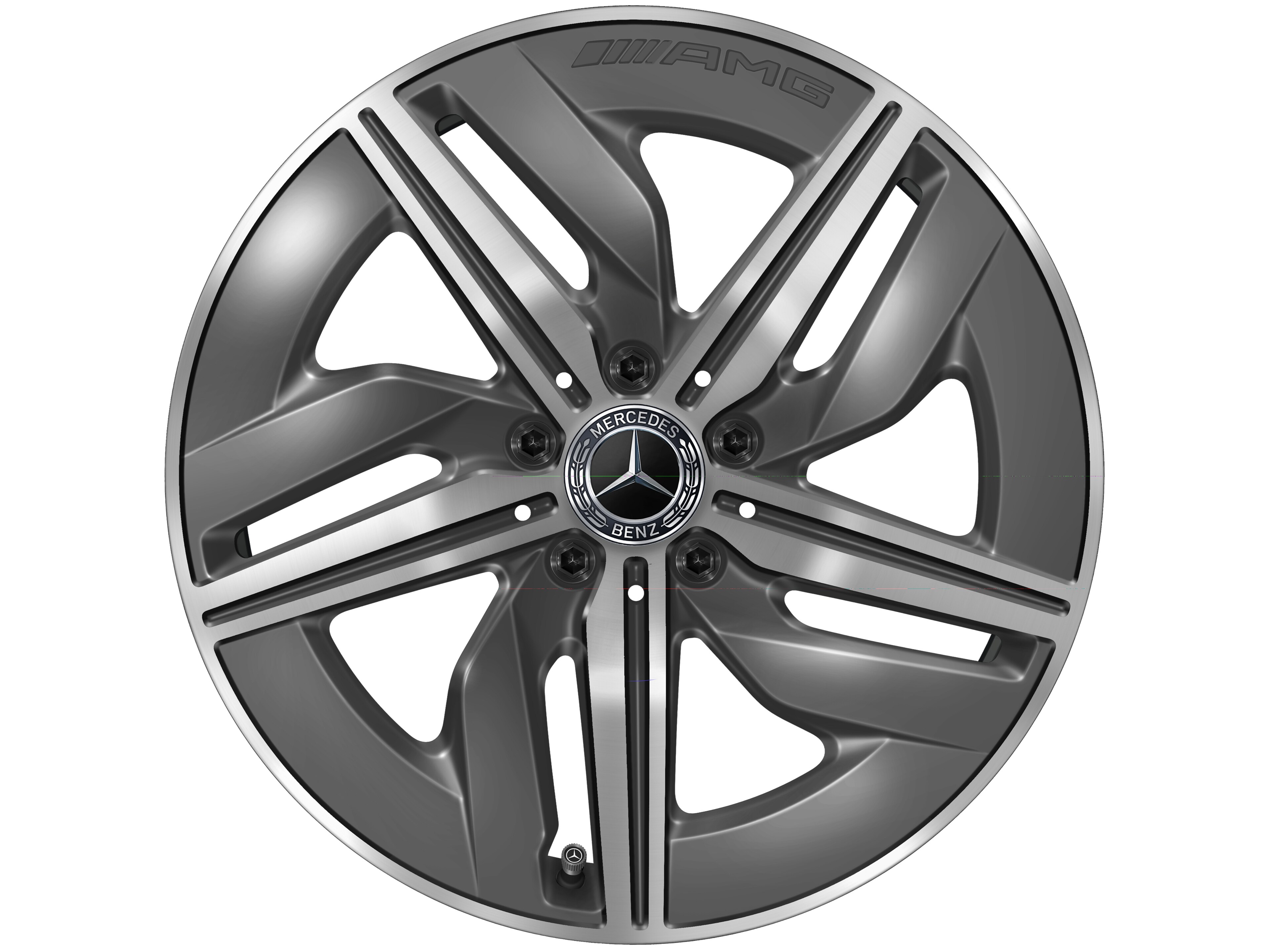 AMG 5-spoke wheel, 45.7 cm (18-inch) - 9 J x 18 ET 66, tantalite grey, high-sheen