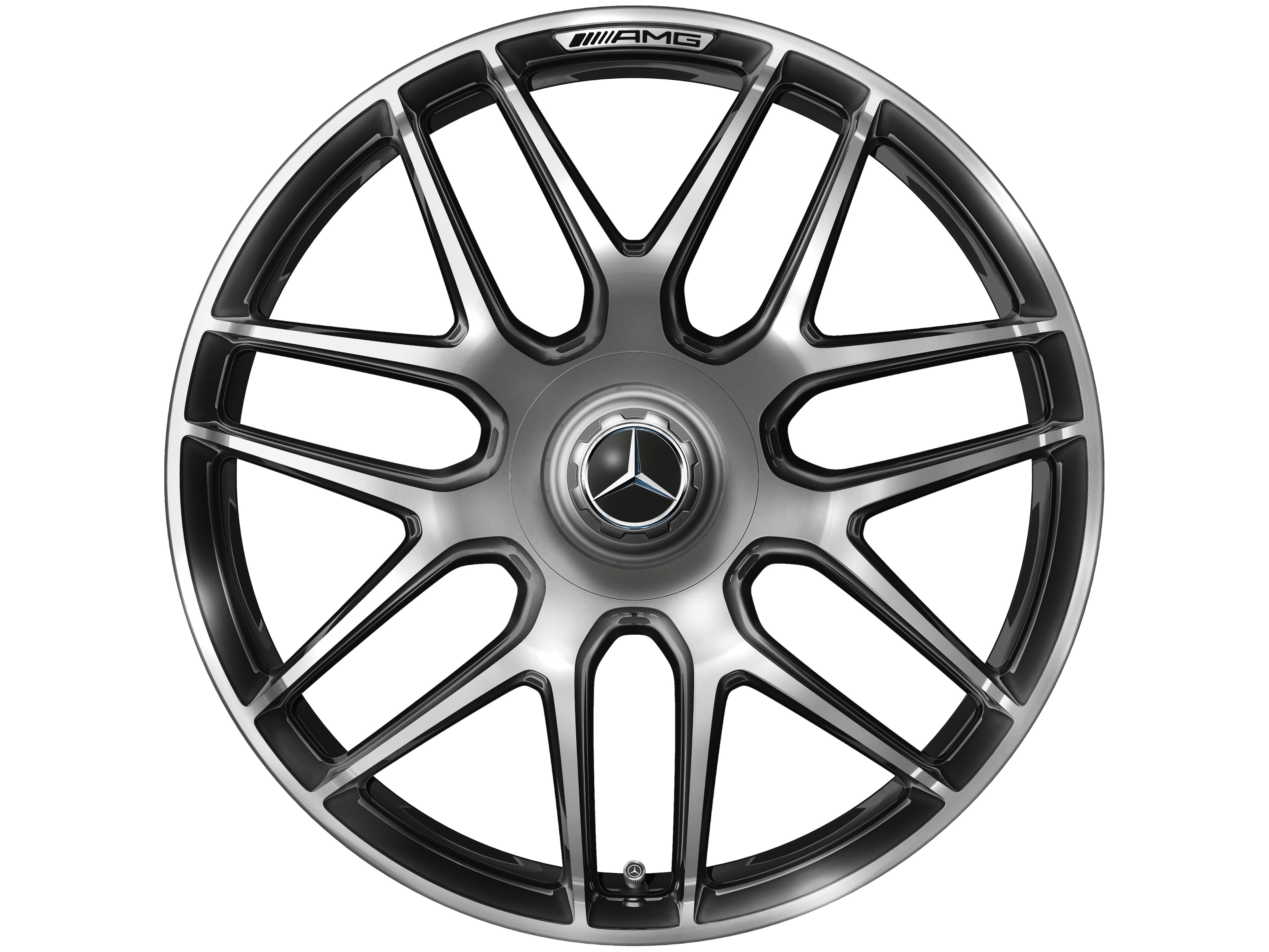 AMG forged wheel in cross-spoke design, 50.8 cm (20-inch), High-sheen rim flange - 10 J x 20 ET 55, dark platinum gloss, high-sheen rim flange