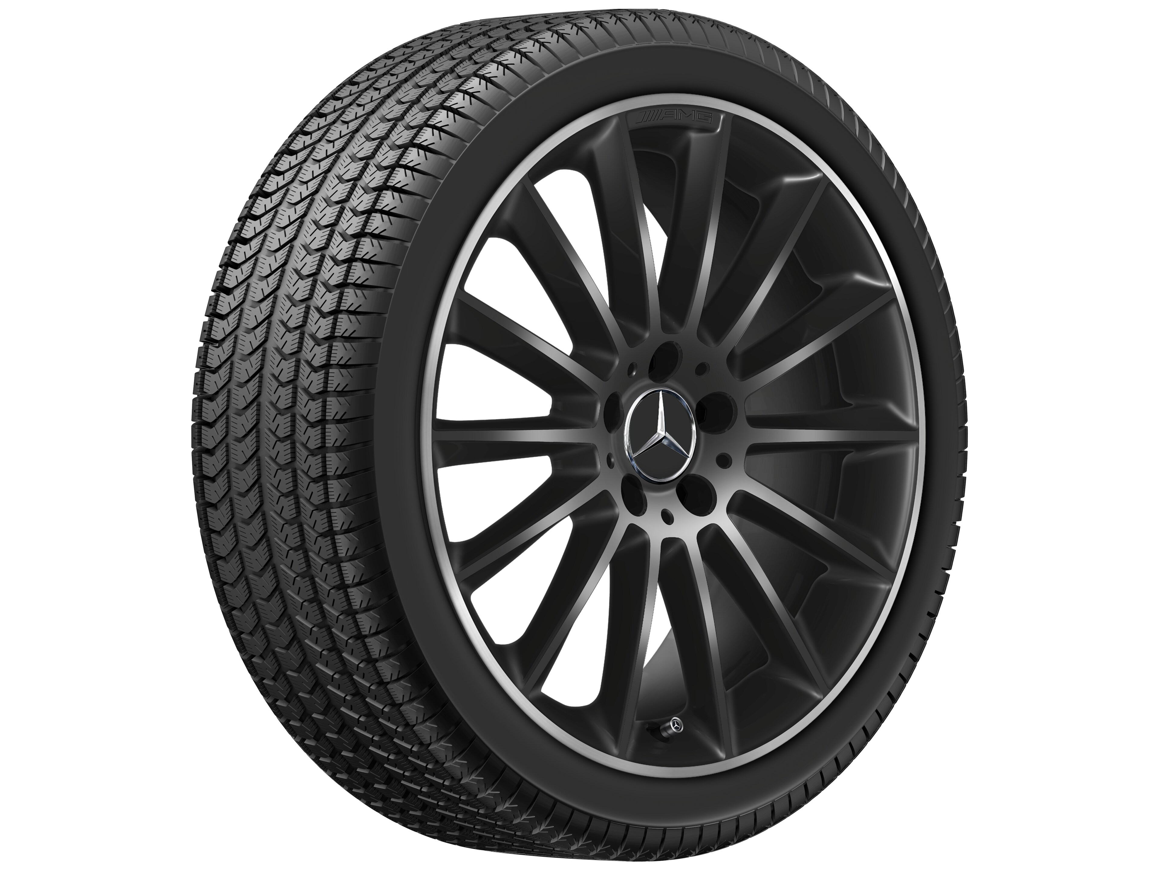 AMG multi-spoke wheel, 48.3 cm (19-inch), High-sheen rim flange - 7,5 J x 19 ET 49, black, high-sheen rim flange