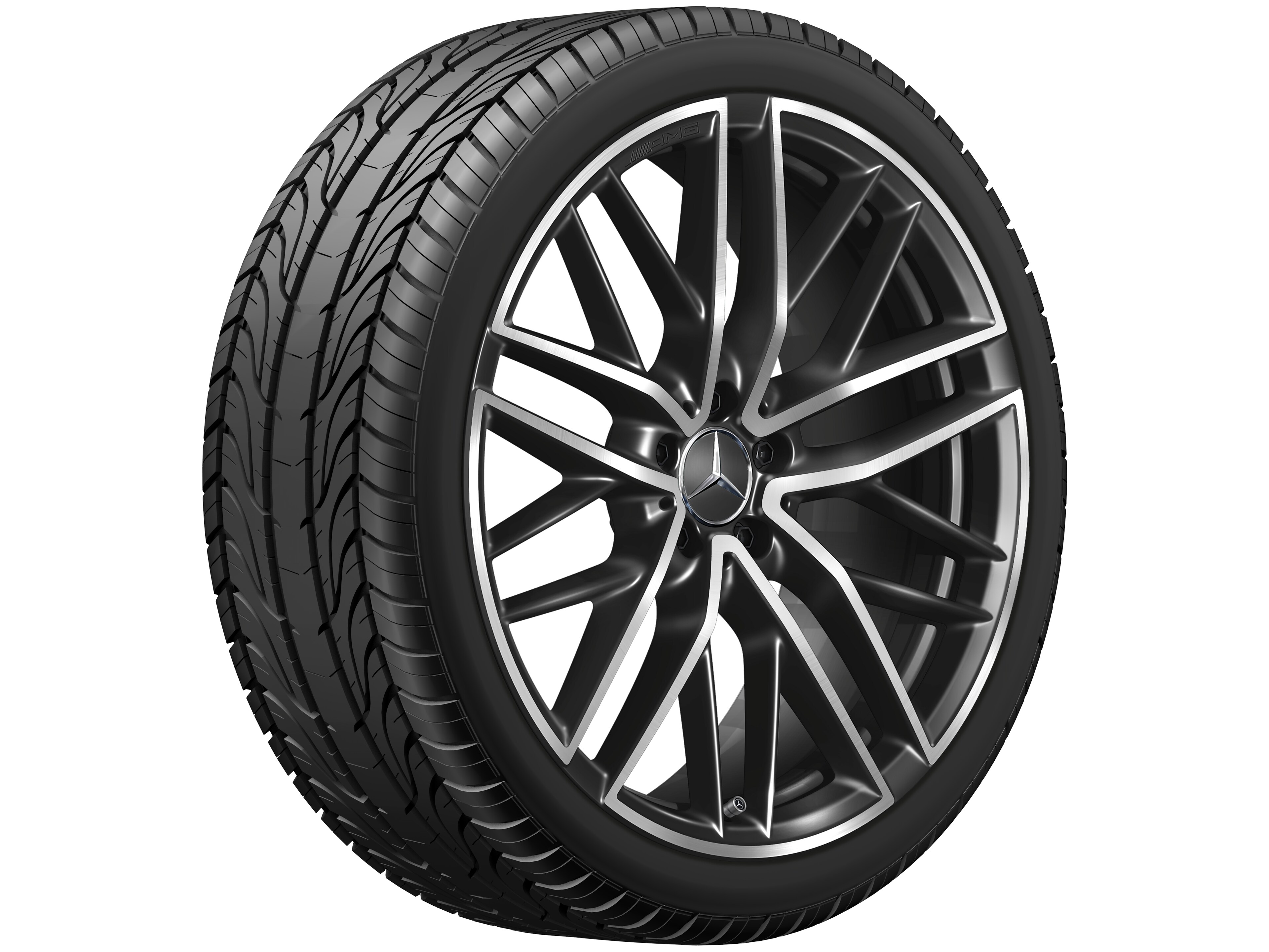 AMG 5-twin-spoke wheel, 53.3 cm (21-inch) - 9,5 J x 21 ET 22, black, high-sheen