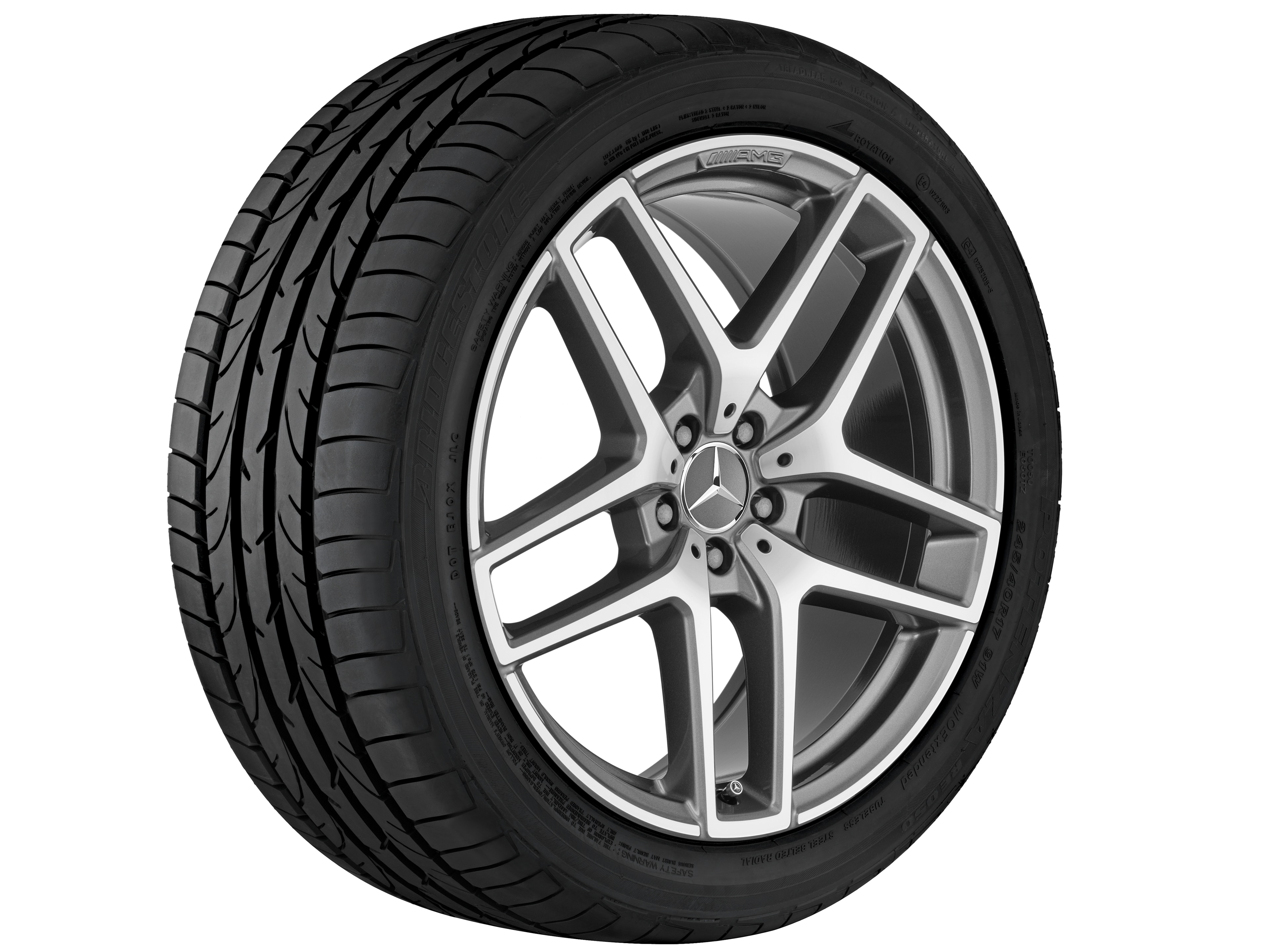 AMG 5-twin-spoke wheel, 48.3 cm (19-inch) - 9 J x 19 ET 20, titanium grey, high-sheen