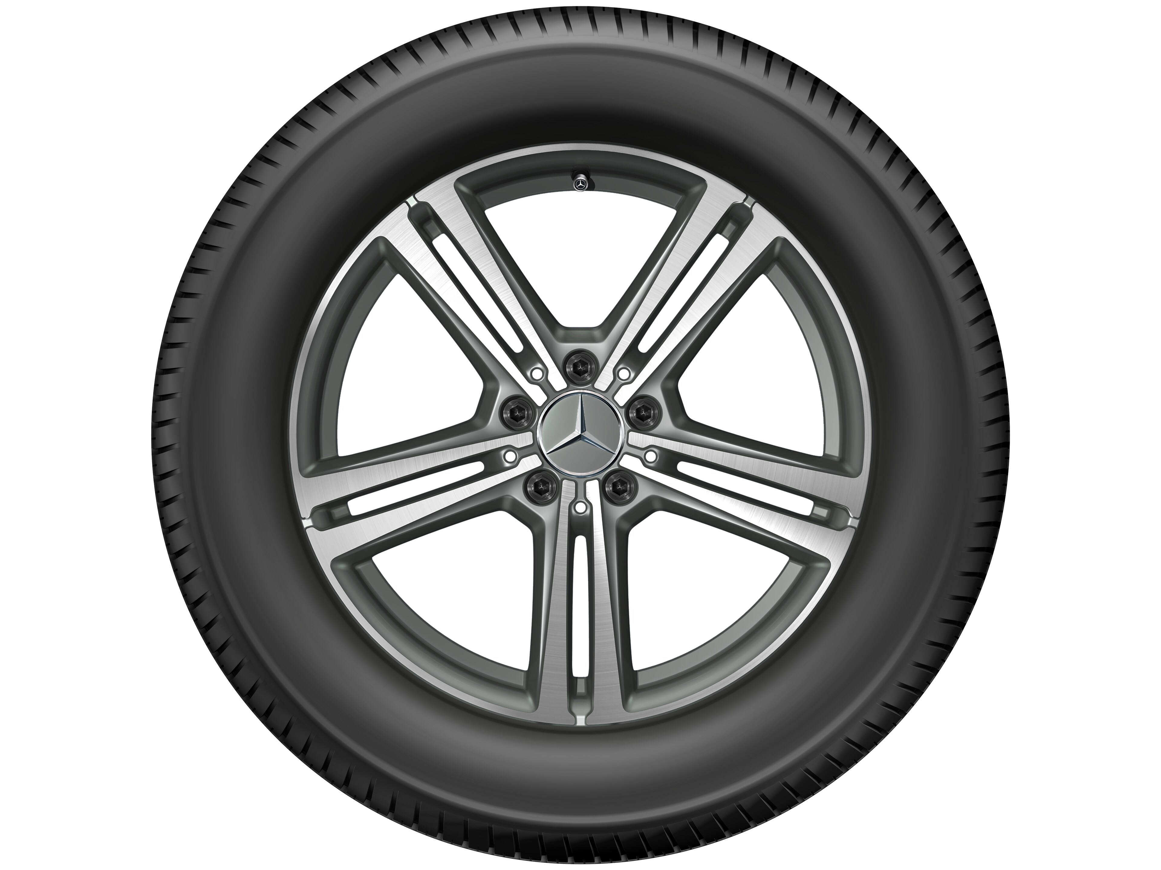 5-spoke wheel, 45.7 cm (18-inch) - 8 J x 18 ET 38, matt himalaya grey, high-sheen