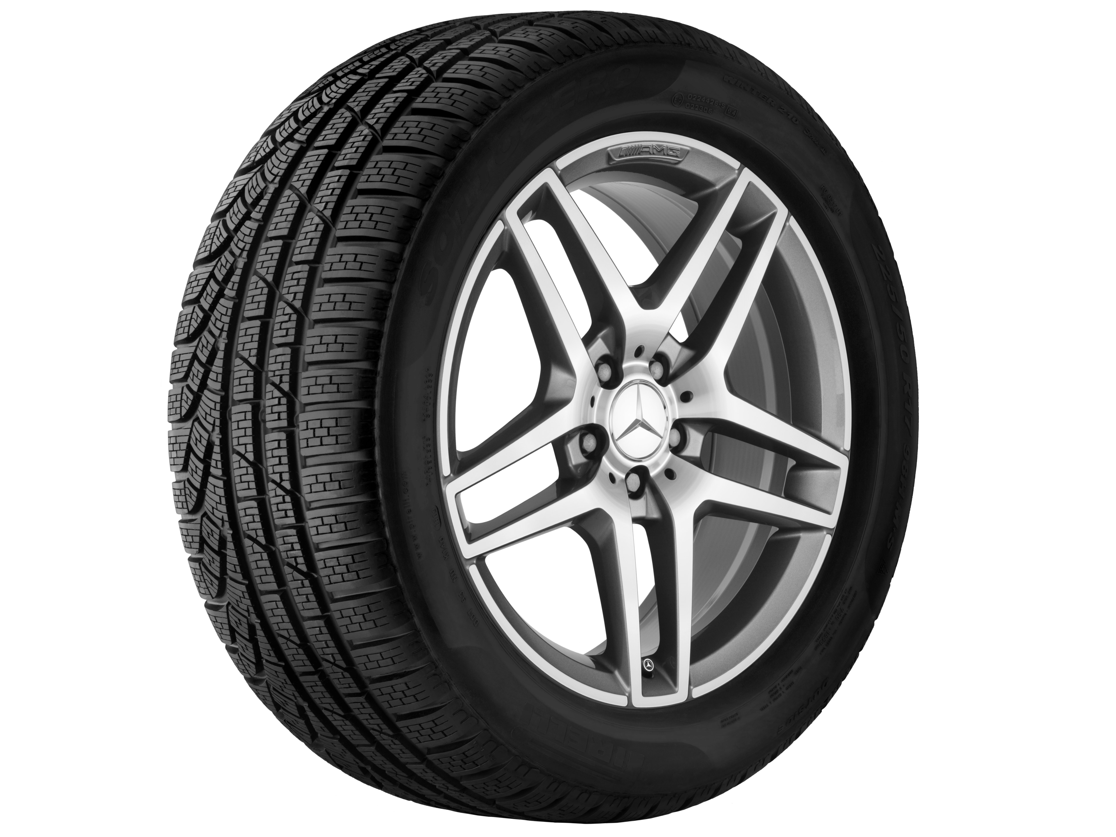 AMG 5-twin-spoke wheel, 45.7 cm (18-inch) - 8,5 J x 18 ET 48, titanium grey, high-sheen