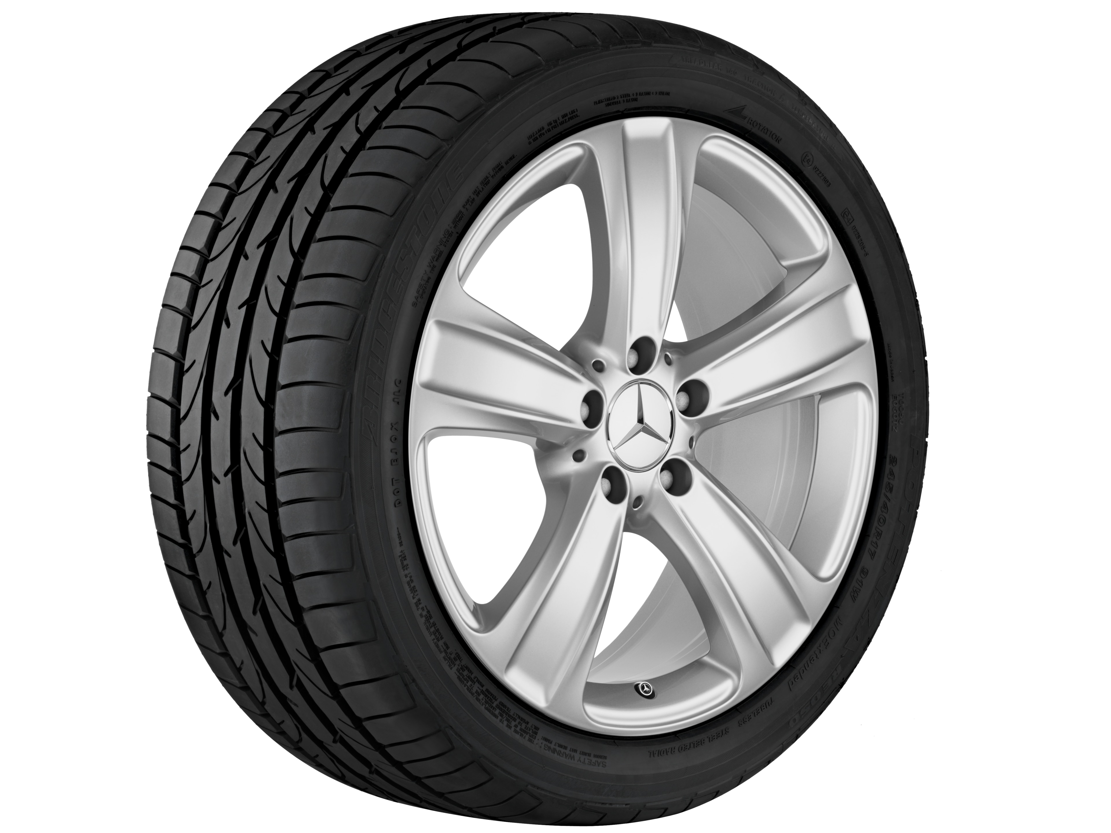 5-spoke wheel, 45.7 cm (18-inch) - 8 J x 18 ET 38, vanadium silver, painted