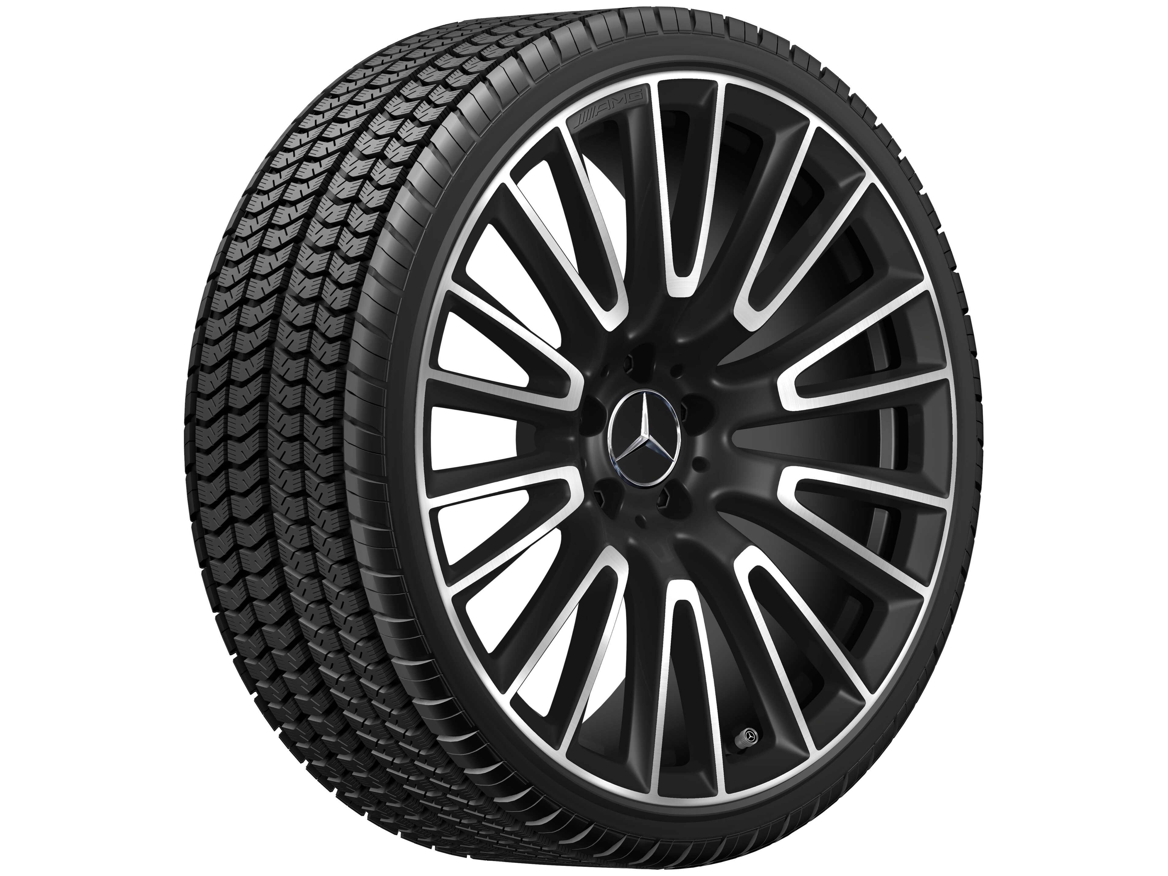 AMG light-alloy wheel, in 10-twin-spoke design, 50.8 cm (20-inch) - 9,5 J x 20 ET 25,2, matt black, high-sheen