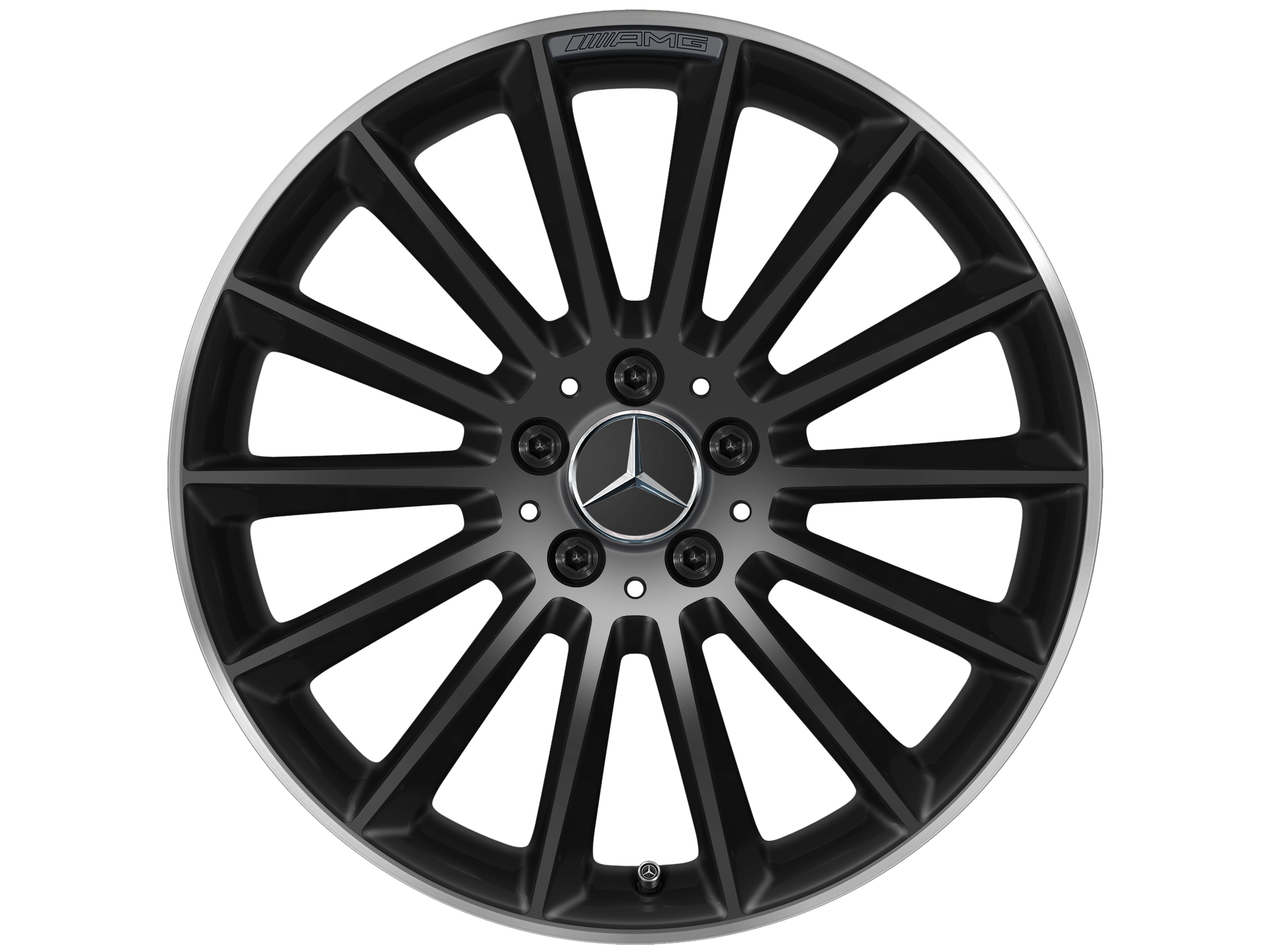 AMG multi-spoke wheel, 48.3 cm (19-inch), High-sheen rim flange - 7,5 J x 19 ET 49, black, high-sheen rim flange