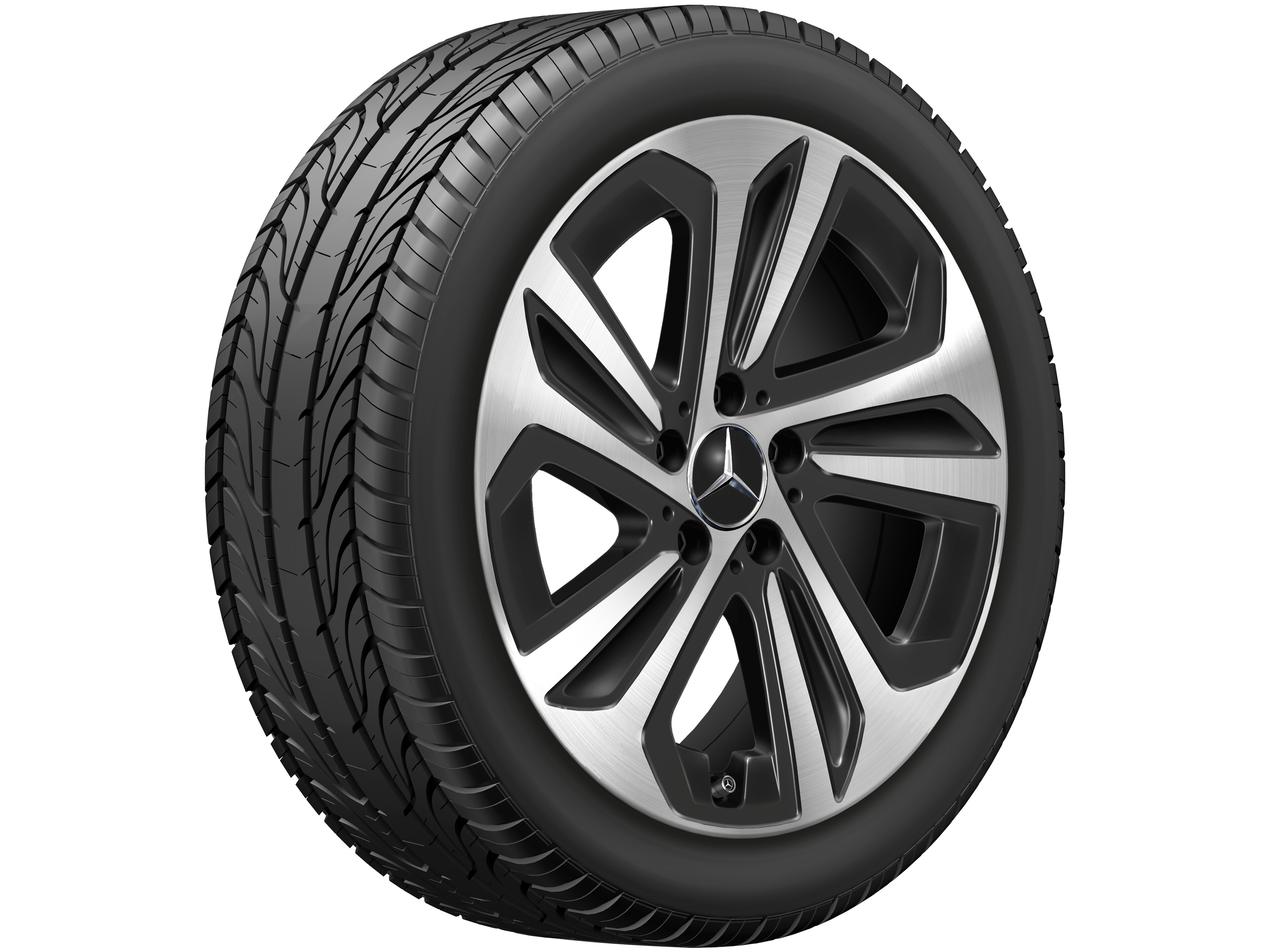 5-spoke wheel, Aero, 45.7 cm (18-inch), High-sheen finish - 7,5 J x 18 ET 49, black, high-sheen