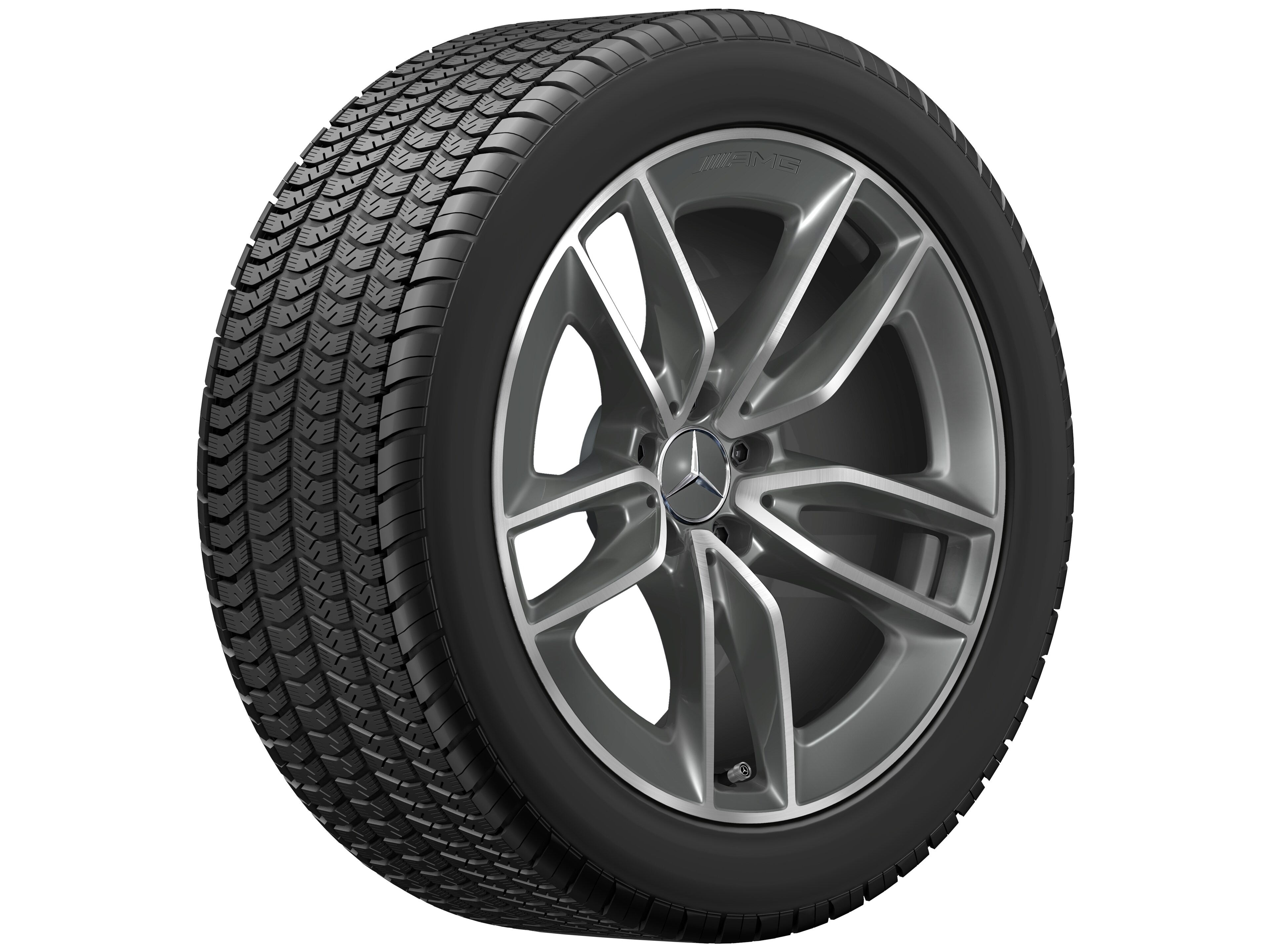 AMG 5-twin-spoke wheel, 48.3 cm (19-inch) - 9,5 J x 19 ET 22,5, tantalite grey, high-sheen