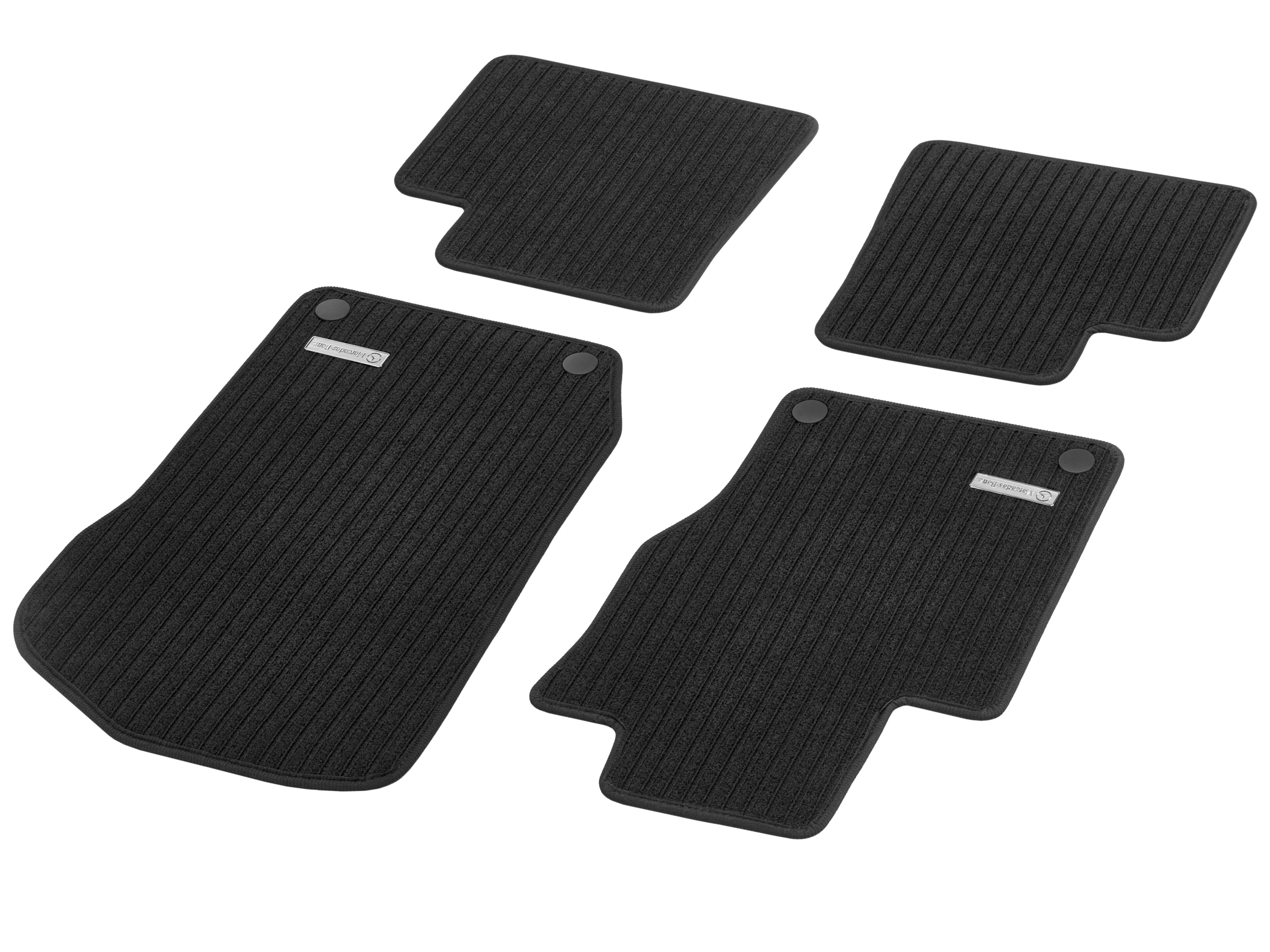 Ribbed mats, CLASSIC, Set, Set of 4 - LHD, black