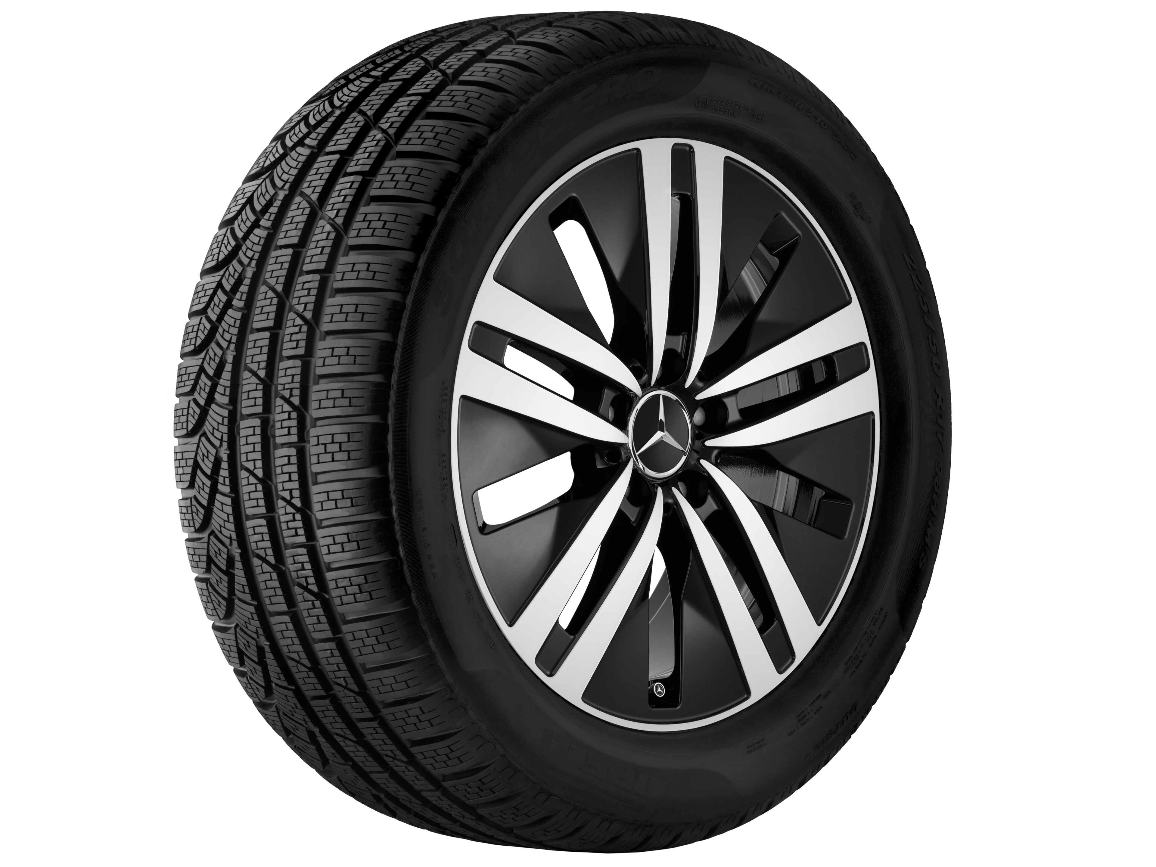 5-twin-spoke wheel, 45.7 cm (18-inch) - 8 J x 18 ET 41, black, high-sheen