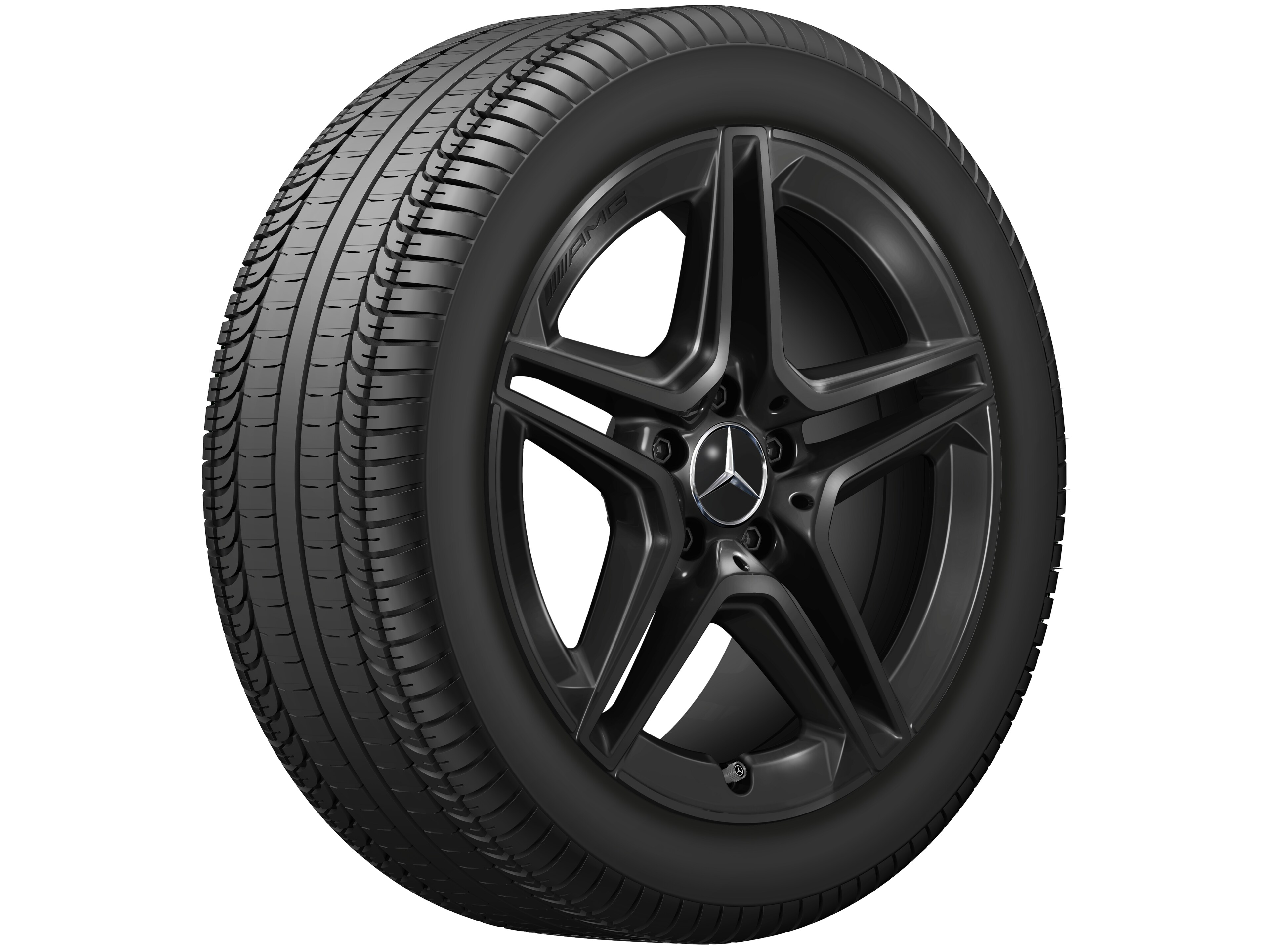 AMG 5-twin-spoke wheel, 45.7 cm (18-inch) - 9 J x 18 ET 49, black, glossy