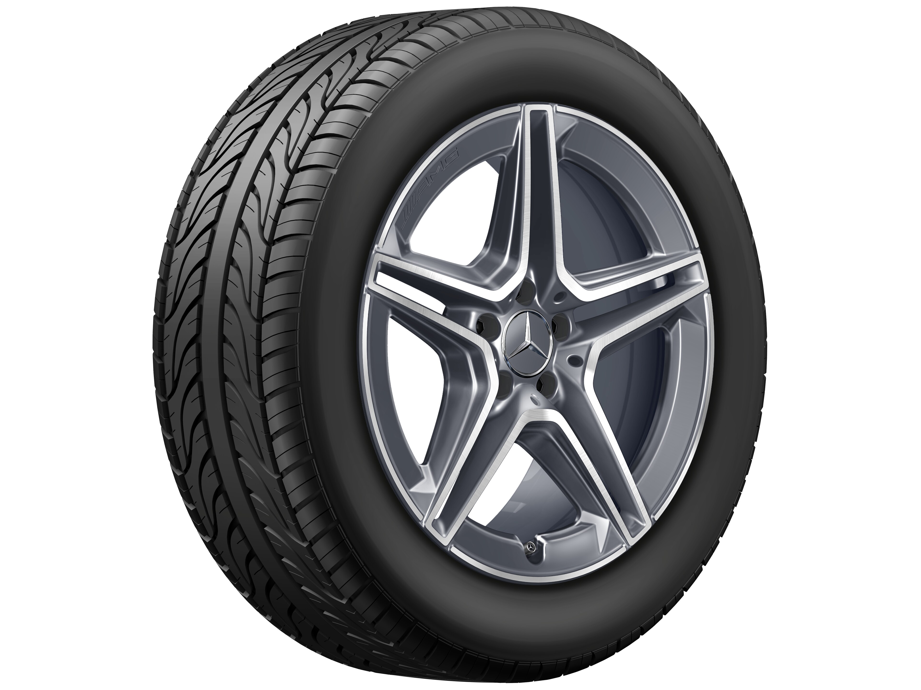 AMG 5-twin-spoke wheel, 48.3 cm (19-inch) - 9 J x 19 ET 20, tantalite grey, high-sheen