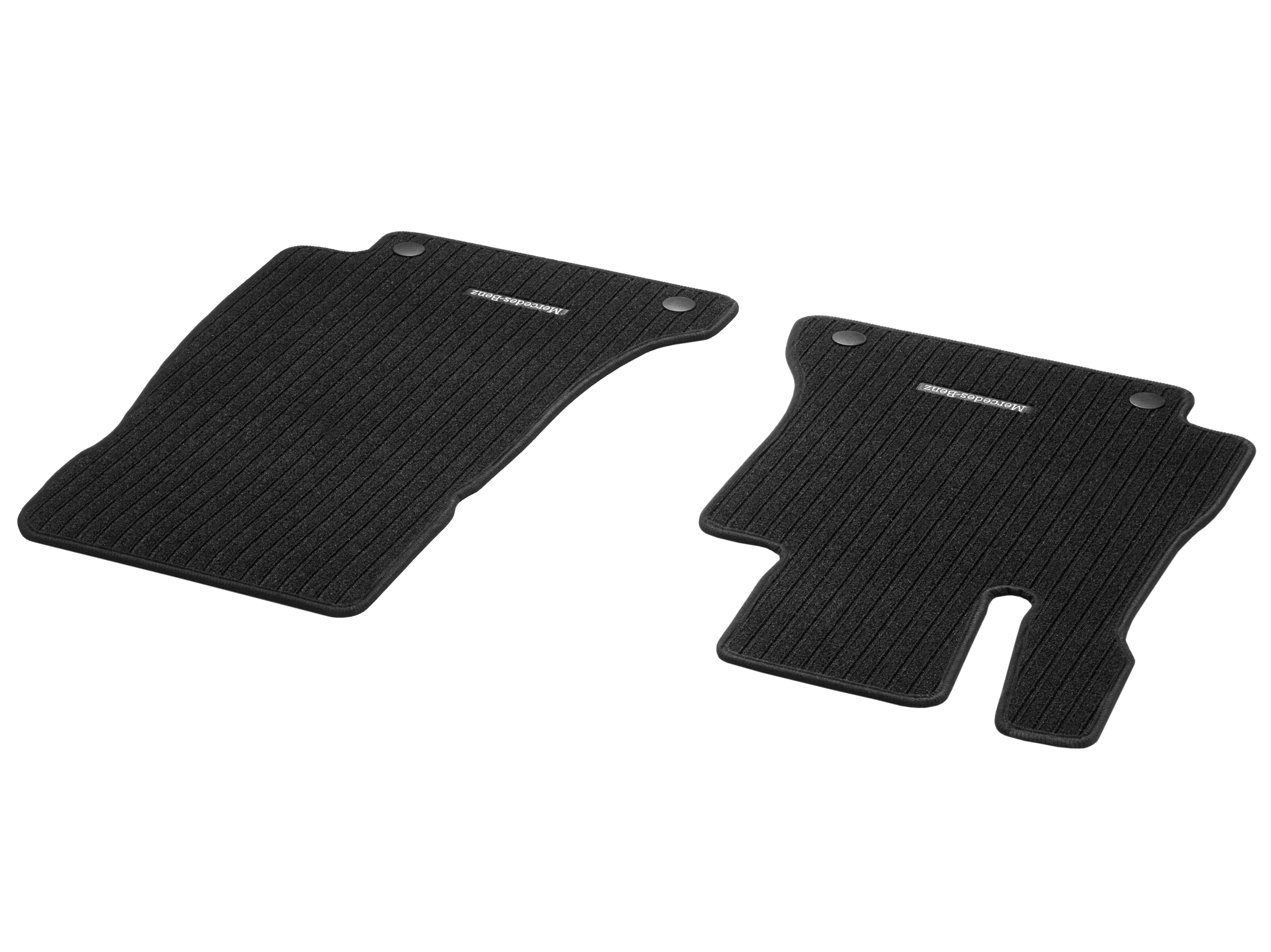 Ribbed mats, CLASSIC, Driver/front passenger's mat, Set of 2 - LHD, black, Black edging